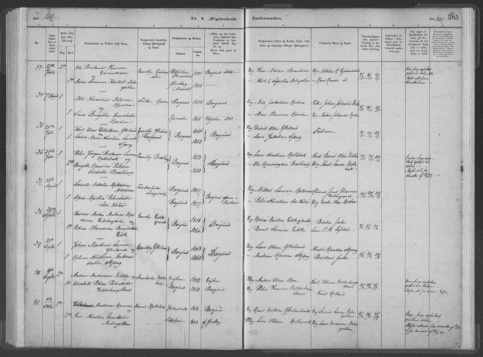 Ministerialprotokoller, klokkerbøker og fødselsregistre - Møre og Romsdal, AV/SAT-A-1454/528/L0402: Parish register (official) no. 528A12II, 1880-1903, p. 385