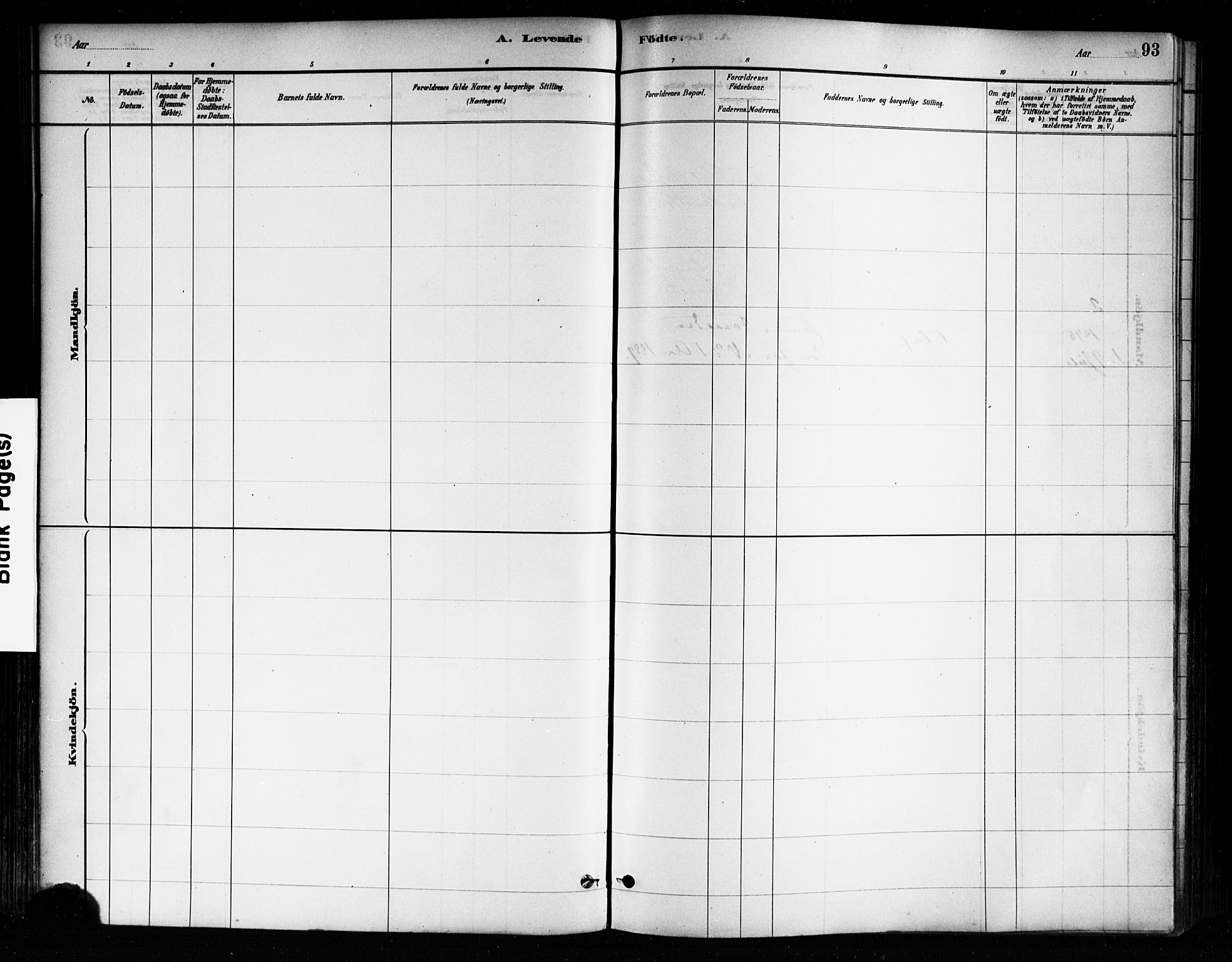 Askim prestekontor Kirkebøker, AV/SAO-A-10900/F/Fa/L0007: Parish register (official) no. 7, 1882-1897, p. 93