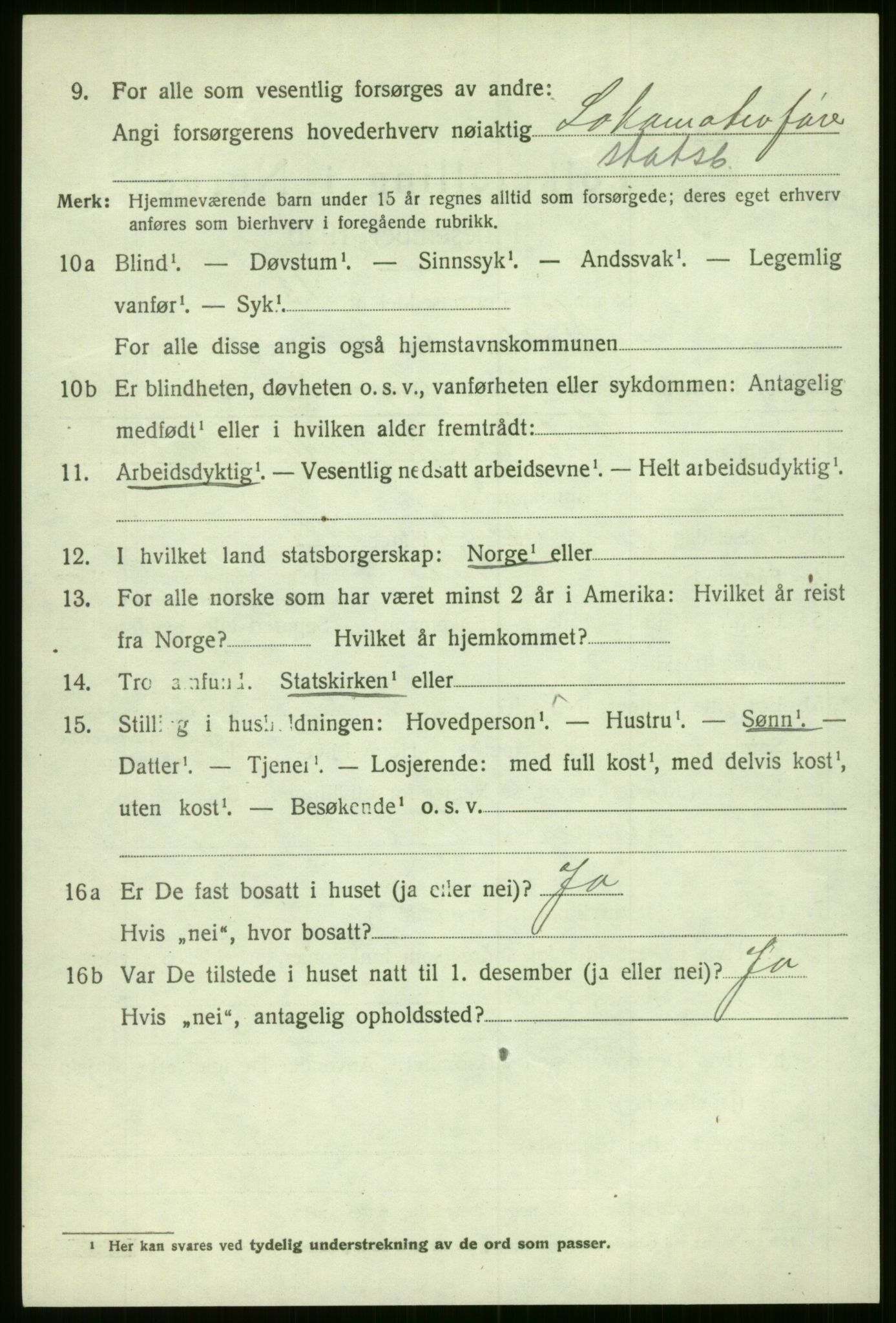 SAB, 1920 census for Voss, 1920, p. 7804