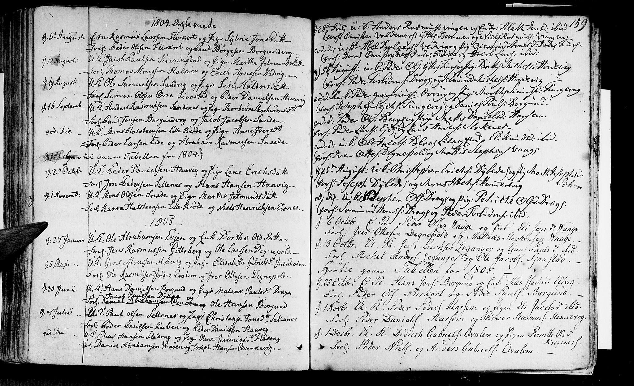 Selje sokneprestembete, SAB/A-99938/H/Ha/Haa/Haaa: Parish register (official) no. A 6, 1782-1806, p. 159