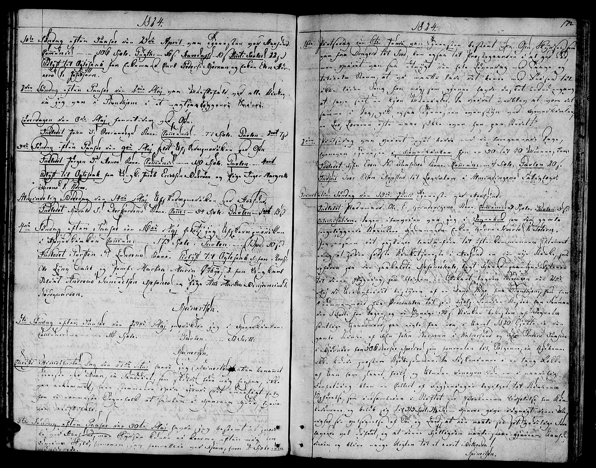 Ministerialprotokoller, klokkerbøker og fødselsregistre - Sør-Trøndelag, SAT/A-1456/657/L0701: Parish register (official) no. 657A02, 1802-1831, p. 172