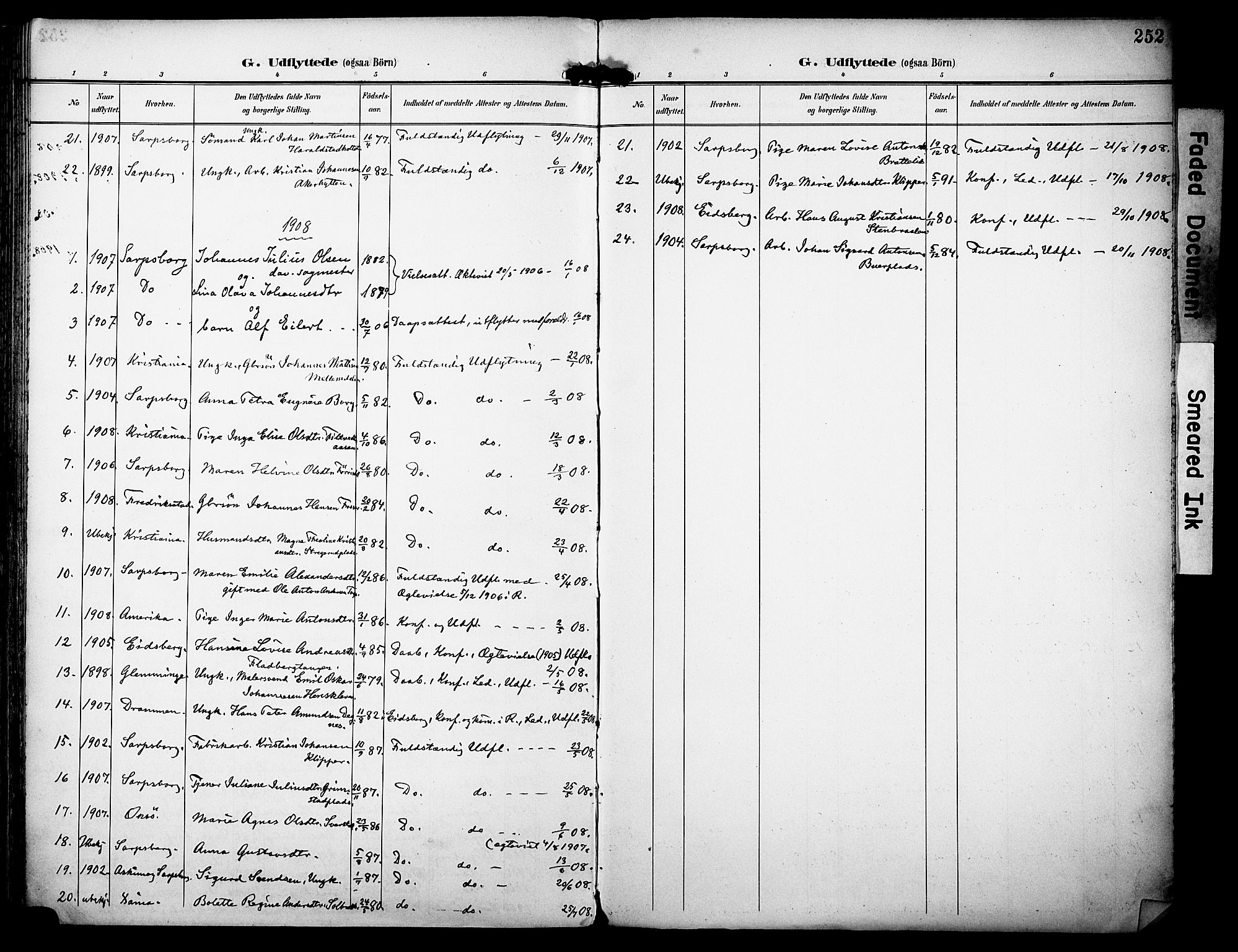 Rakkestad prestekontor Kirkebøker, AV/SAO-A-2008/F/Fa/L0013: Parish register (official) no. I 13, 1894-1908, p. 252