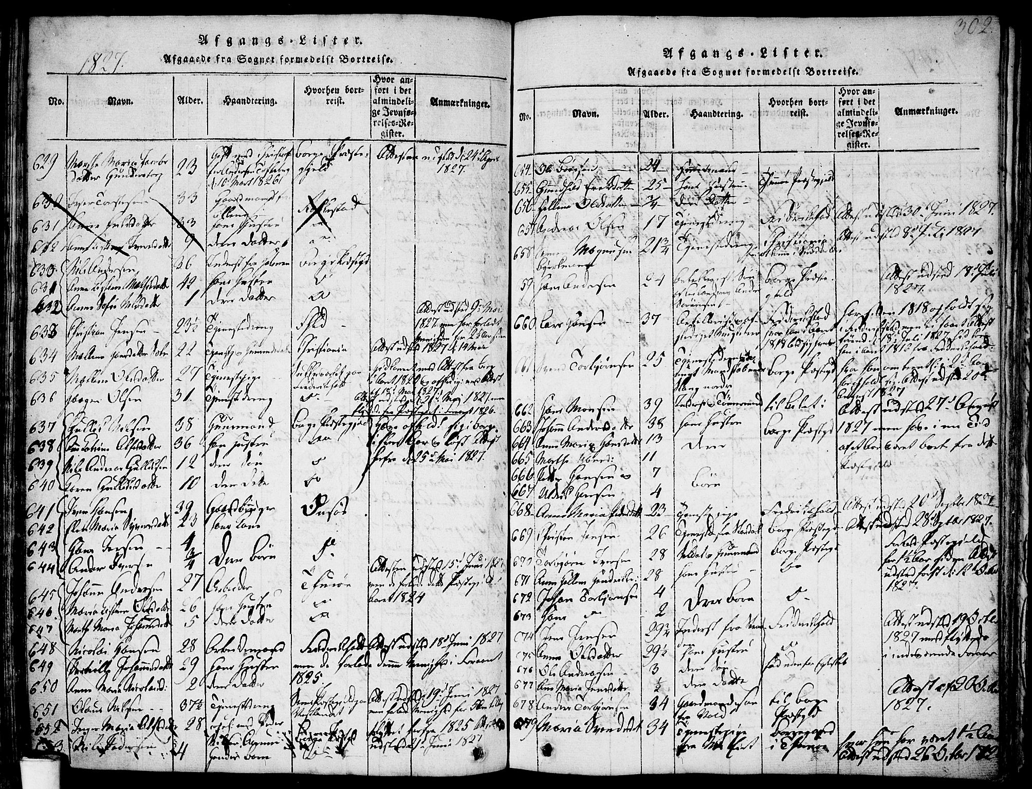 Skjeberg prestekontor Kirkebøker, AV/SAO-A-10923/F/Fa/L0004: Parish register (official) no. I 4, 1815-1830, p. 302