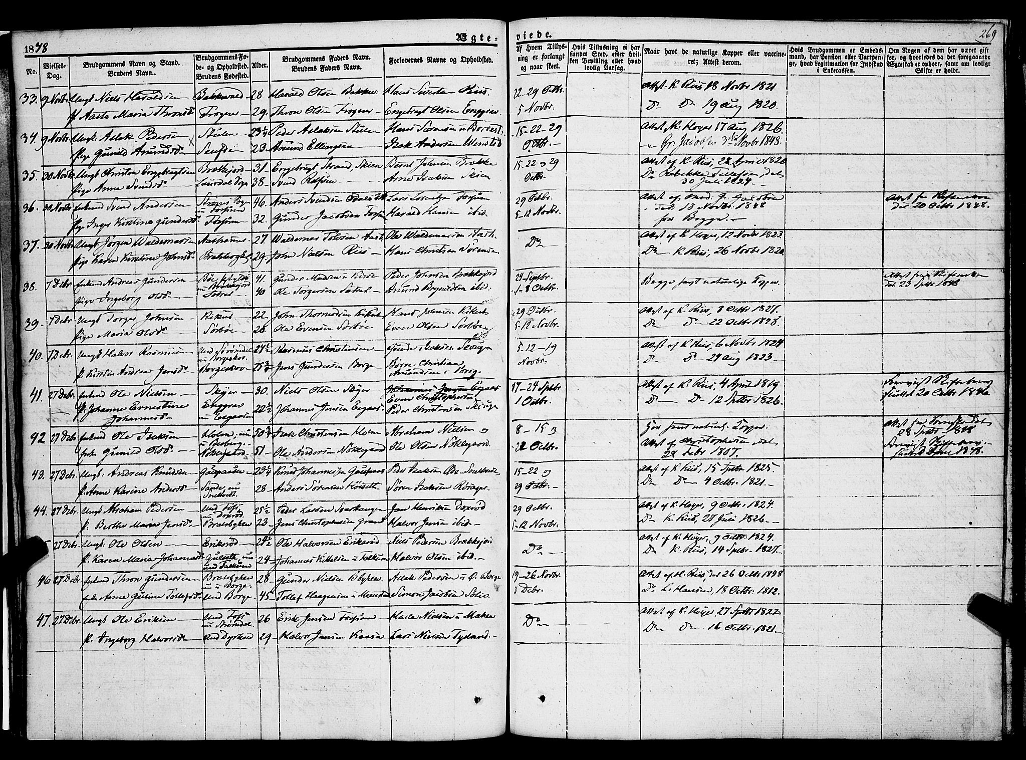 Gjerpen kirkebøker, AV/SAKO-A-265/F/Fa/L0007b: Parish register (official) no. I 7B, 1834-1857, p. 269