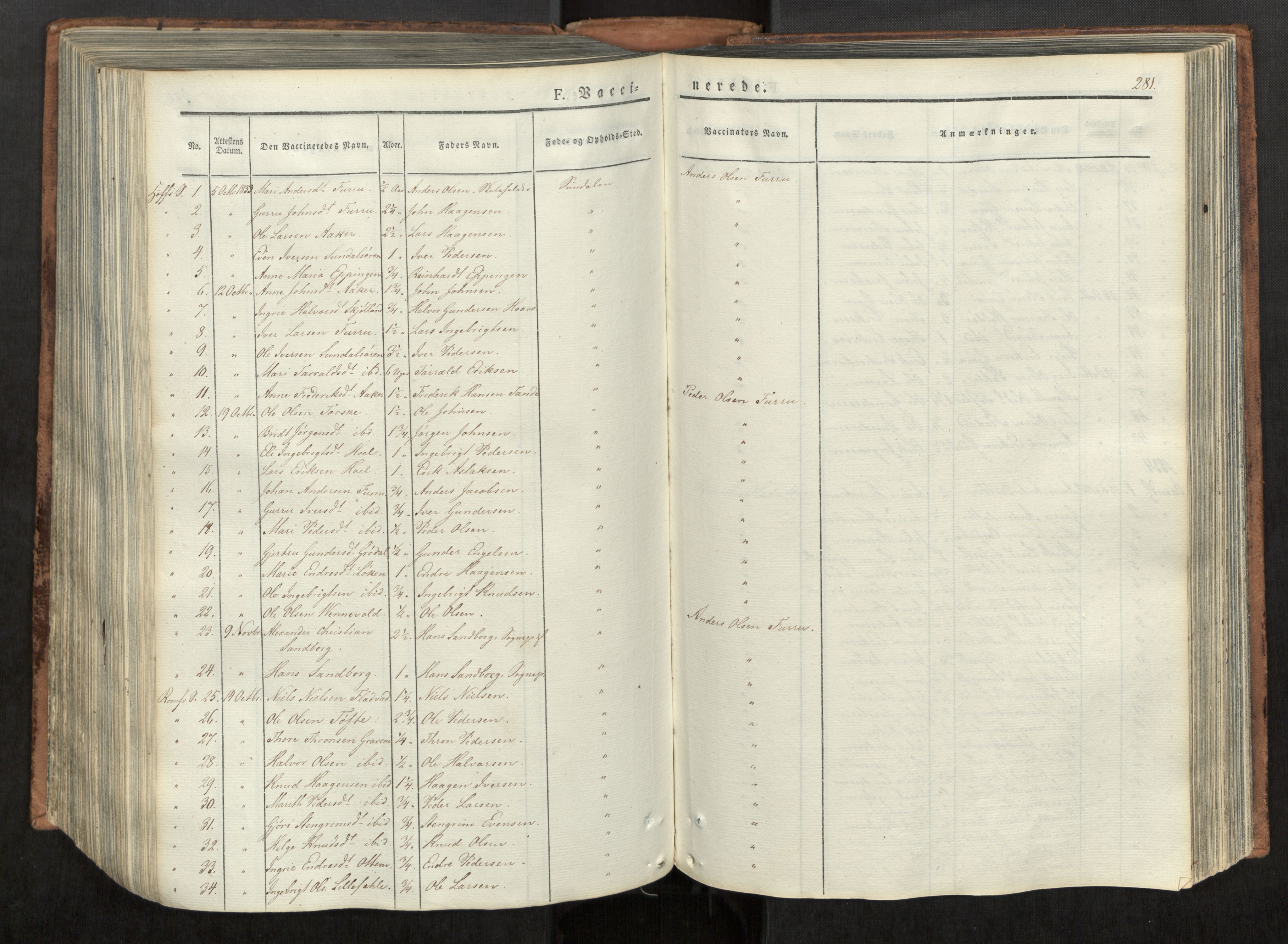 Ministerialprotokoller, klokkerbøker og fødselsregistre - Møre og Romsdal, SAT/A-1454/590/L1012: Parish register (official) no. 590A04, 1832-1846, p. 281