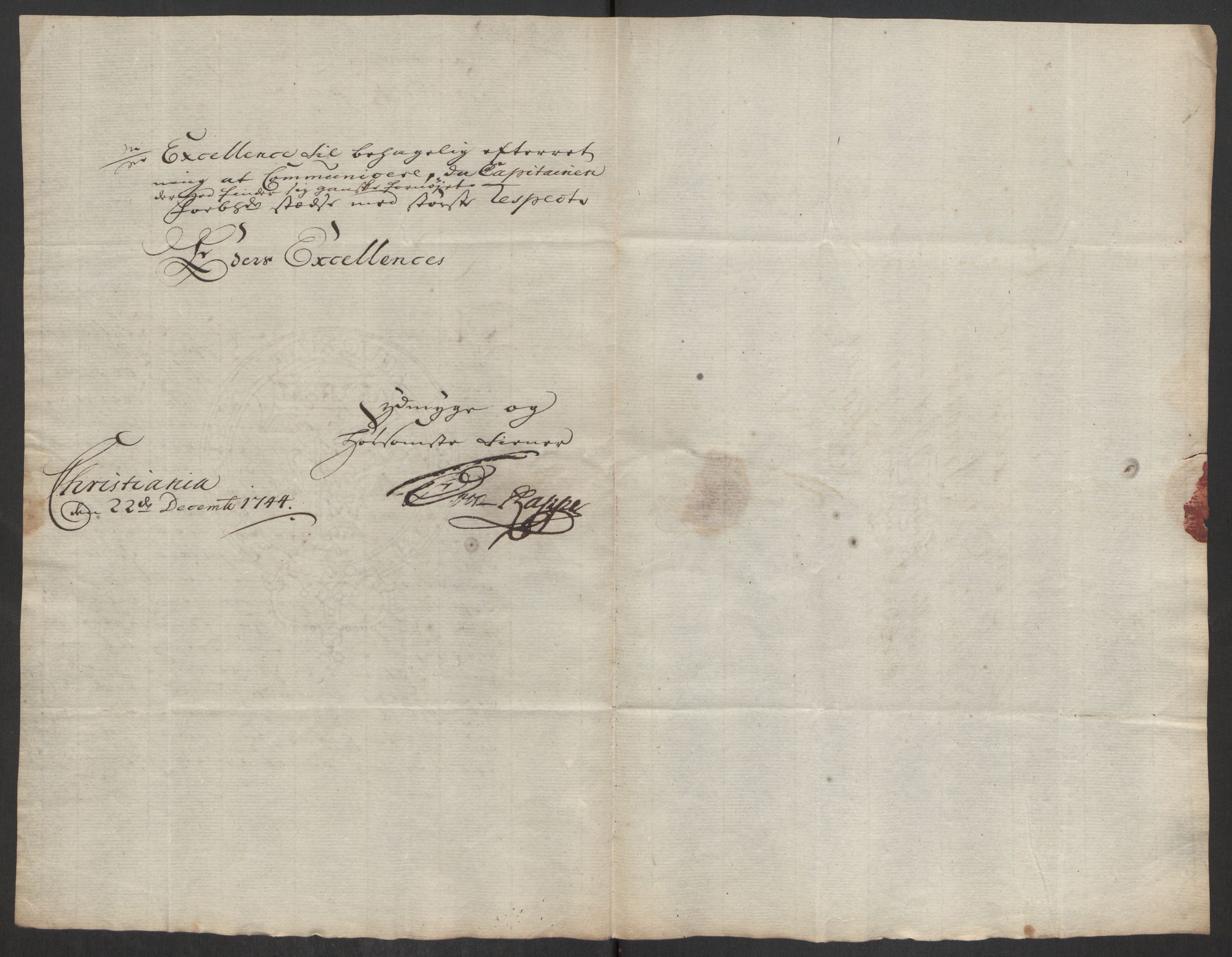 Kommanderende general (KG I) med Det norske krigsdirektorium, AV/RA-EA-5419/D/L0062: Stattholderens, stiftamtmenns og amtmenns brev, 1741-1745, p. 285