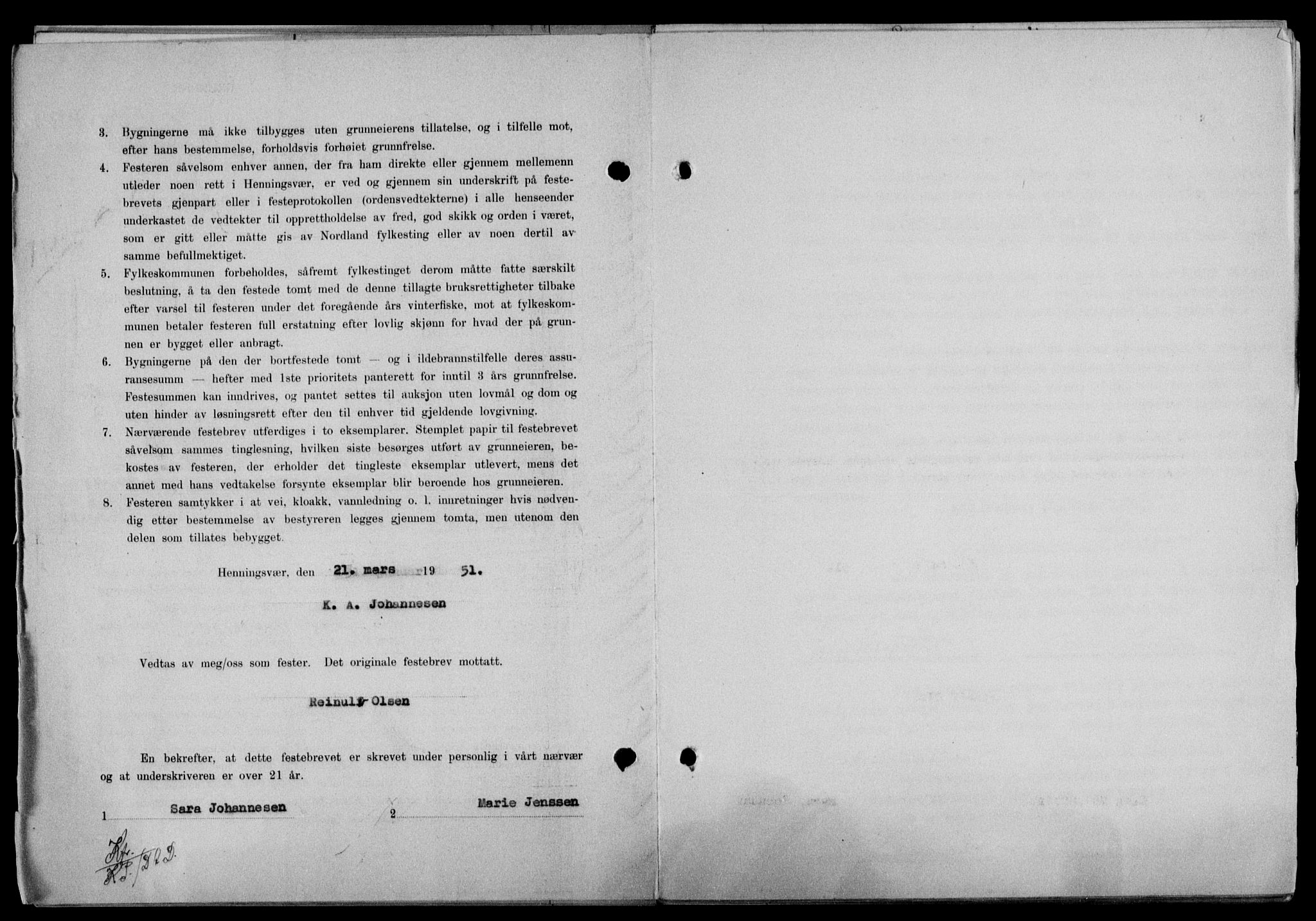 Lofoten sorenskriveri, SAT/A-0017/1/2/2C/L0025a: Mortgage book no. 25a, 1950-1951, Diary no: : 759/1951