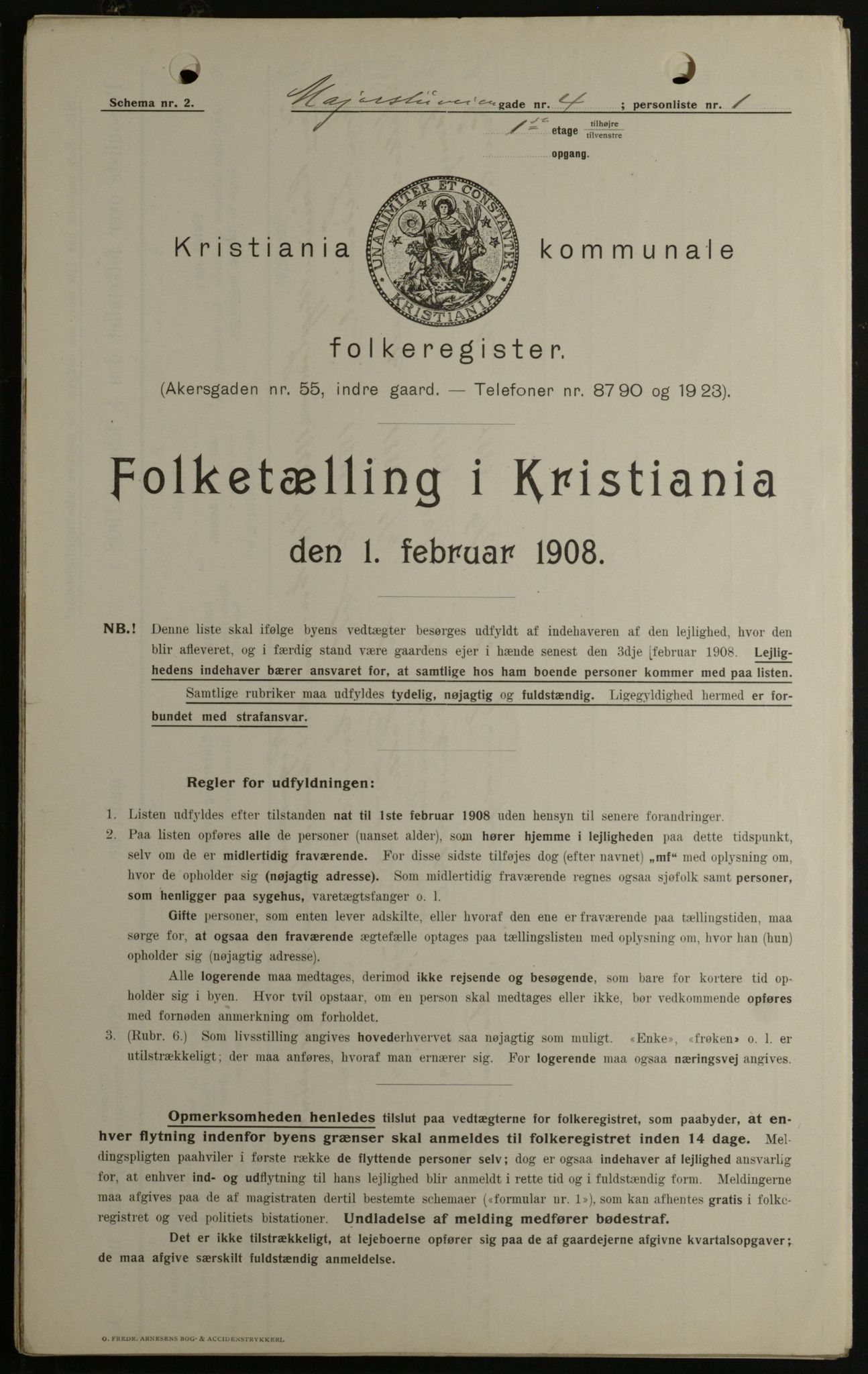 OBA, Municipal Census 1908 for Kristiania, 1908, p. 53339