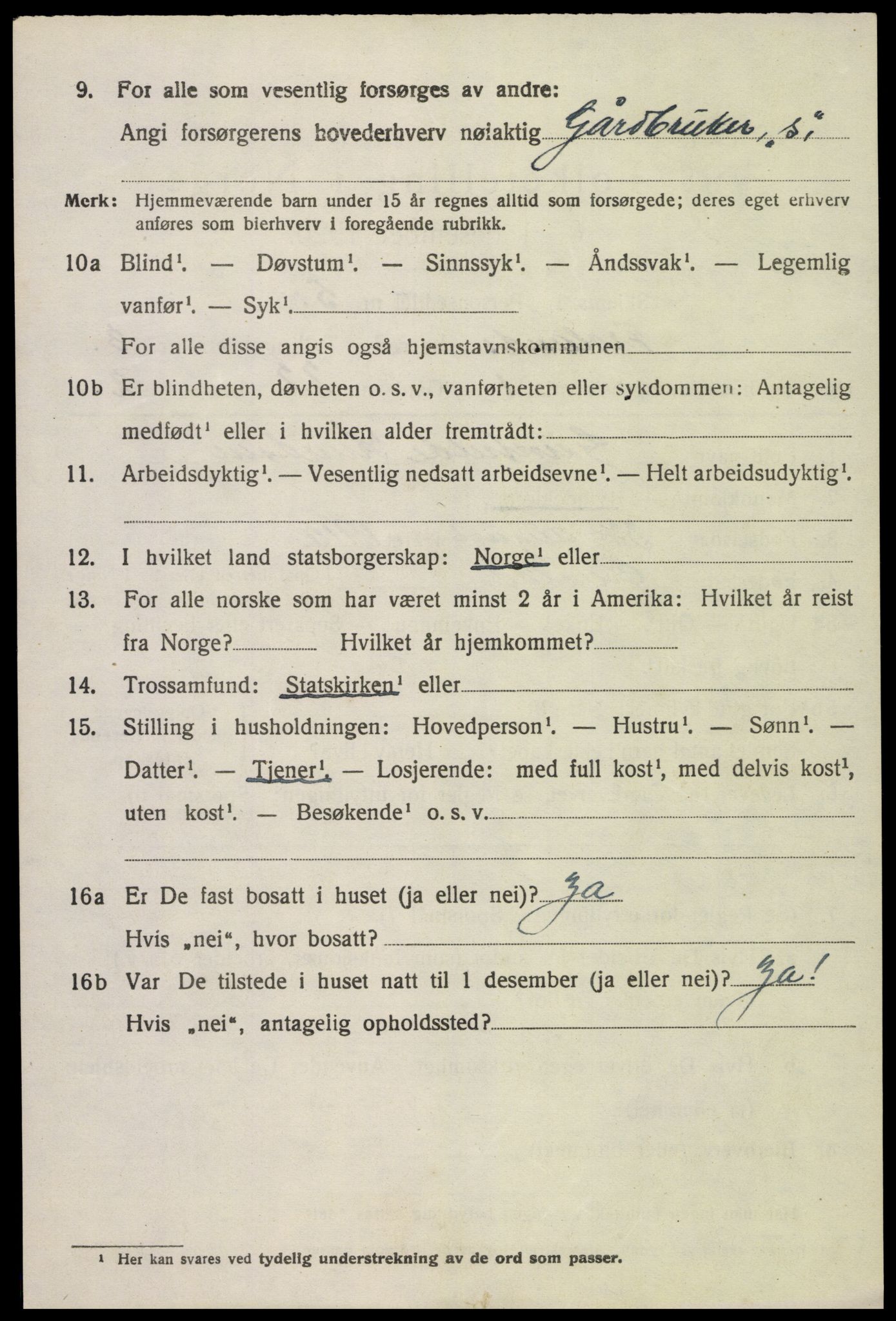 SAK, 1920 census for Froland, 1920, p. 2630