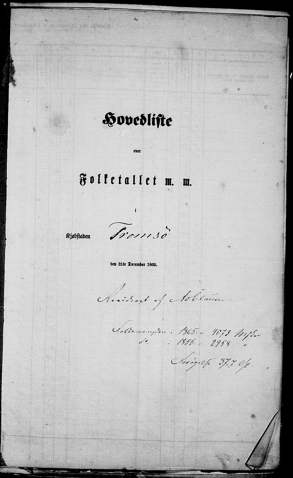 RA, 1865 census for Tromsø, 1865, p. 4