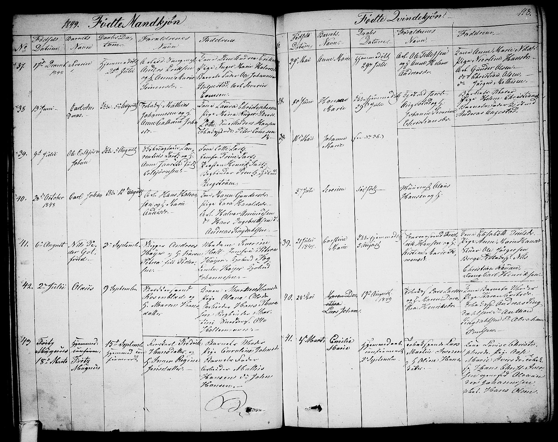 Larvik kirkebøker, SAKO/A-352/G/Ga/L0003a: Parish register (copy) no. I 3A, 1830-1870, p. 118