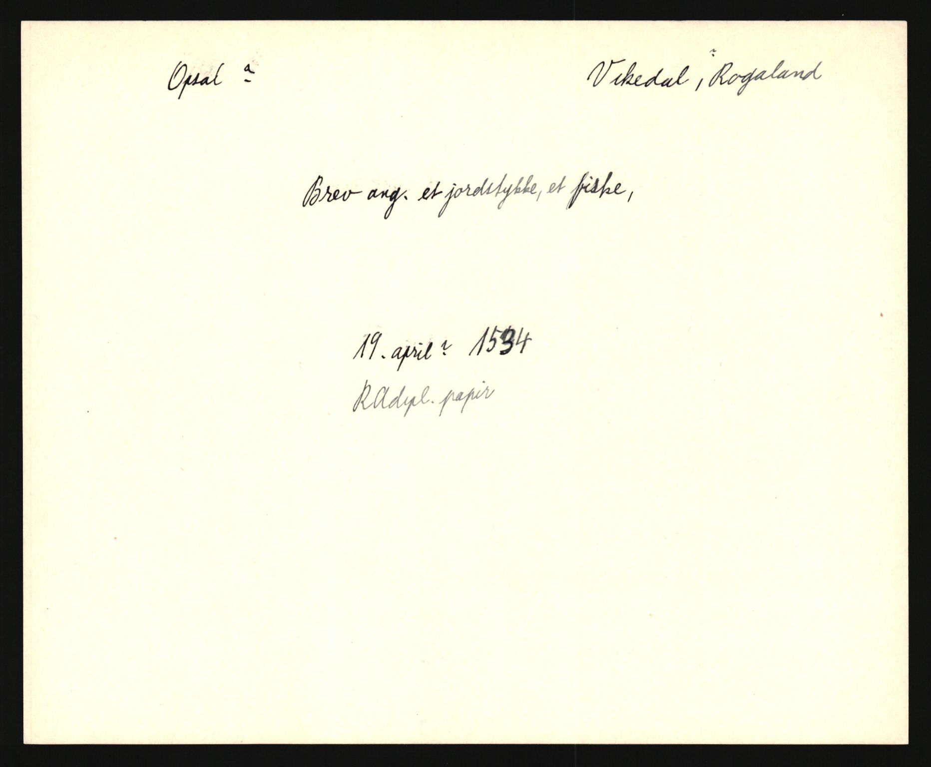 Riksarkivets diplomsamling, AV/RA-EA-5965/F35/F35e/L0027: Registreringssedler Rogaland, 1400-1700, p. 337