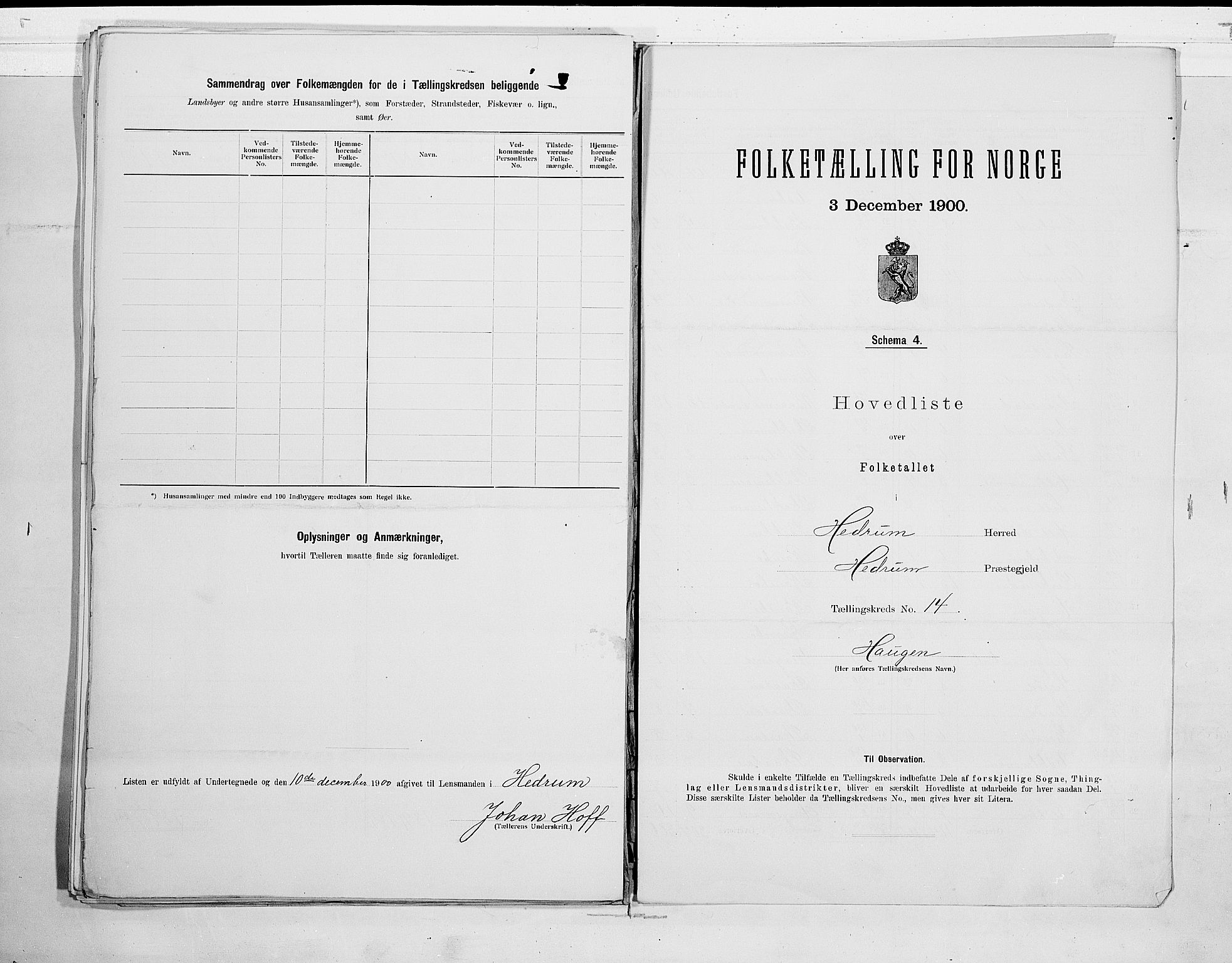 RA, 1900 census for Hedrum, 1900, p. 32