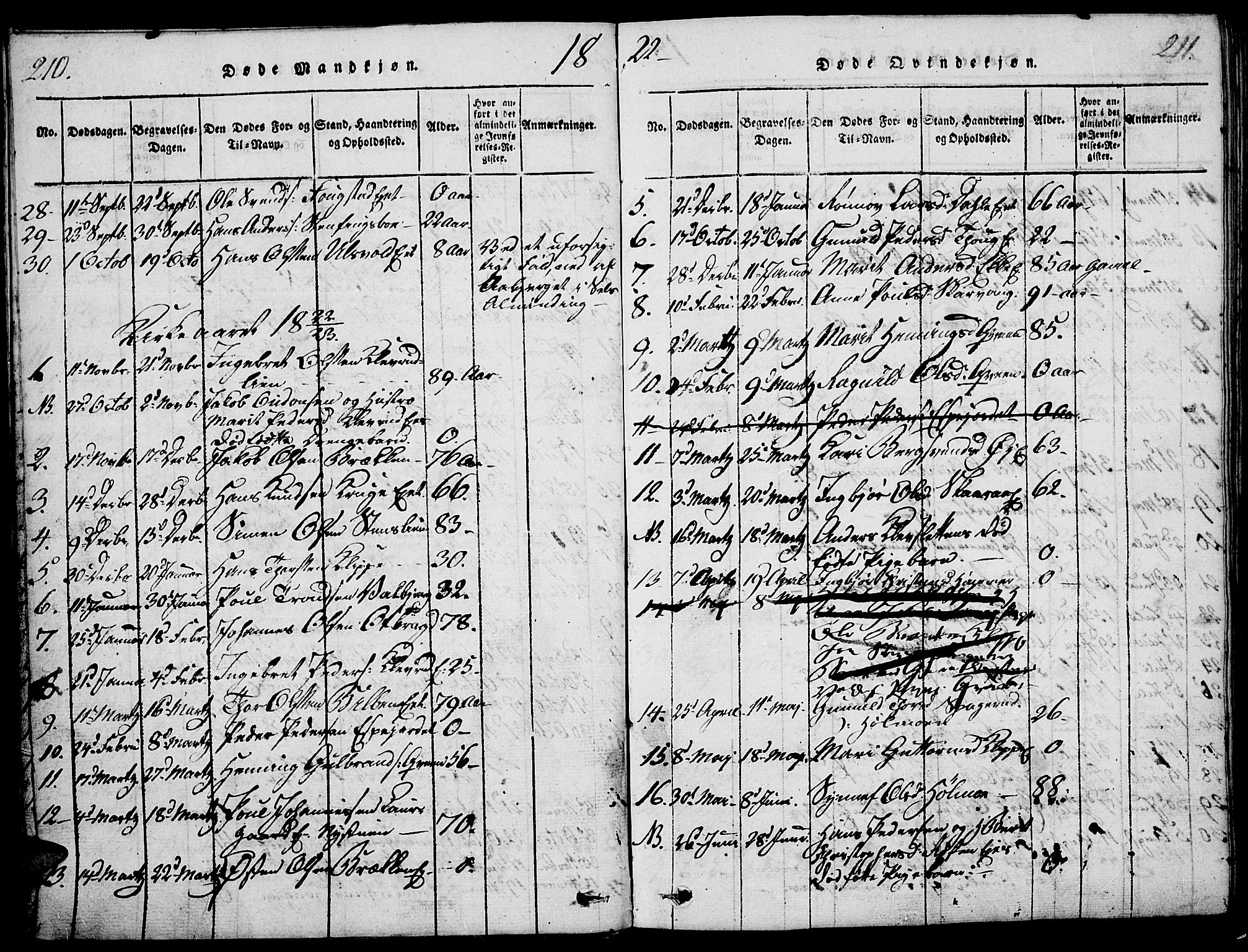Vågå prestekontor, SAH/PREST-076/H/Ha/Haa/L0003: Parish register (official) no. 3, 1815-1827, p. 210-211