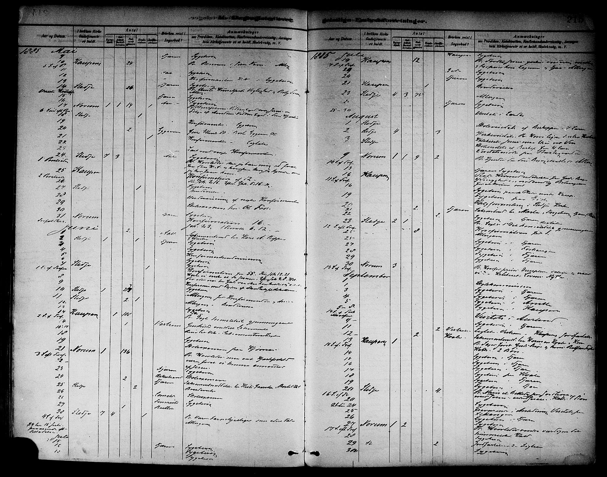 Sogndal sokneprestembete, AV/SAB-A-81301/H/Haa/Haab/L0001: Parish register (official) no. B 1, 1878-1899, p. 215