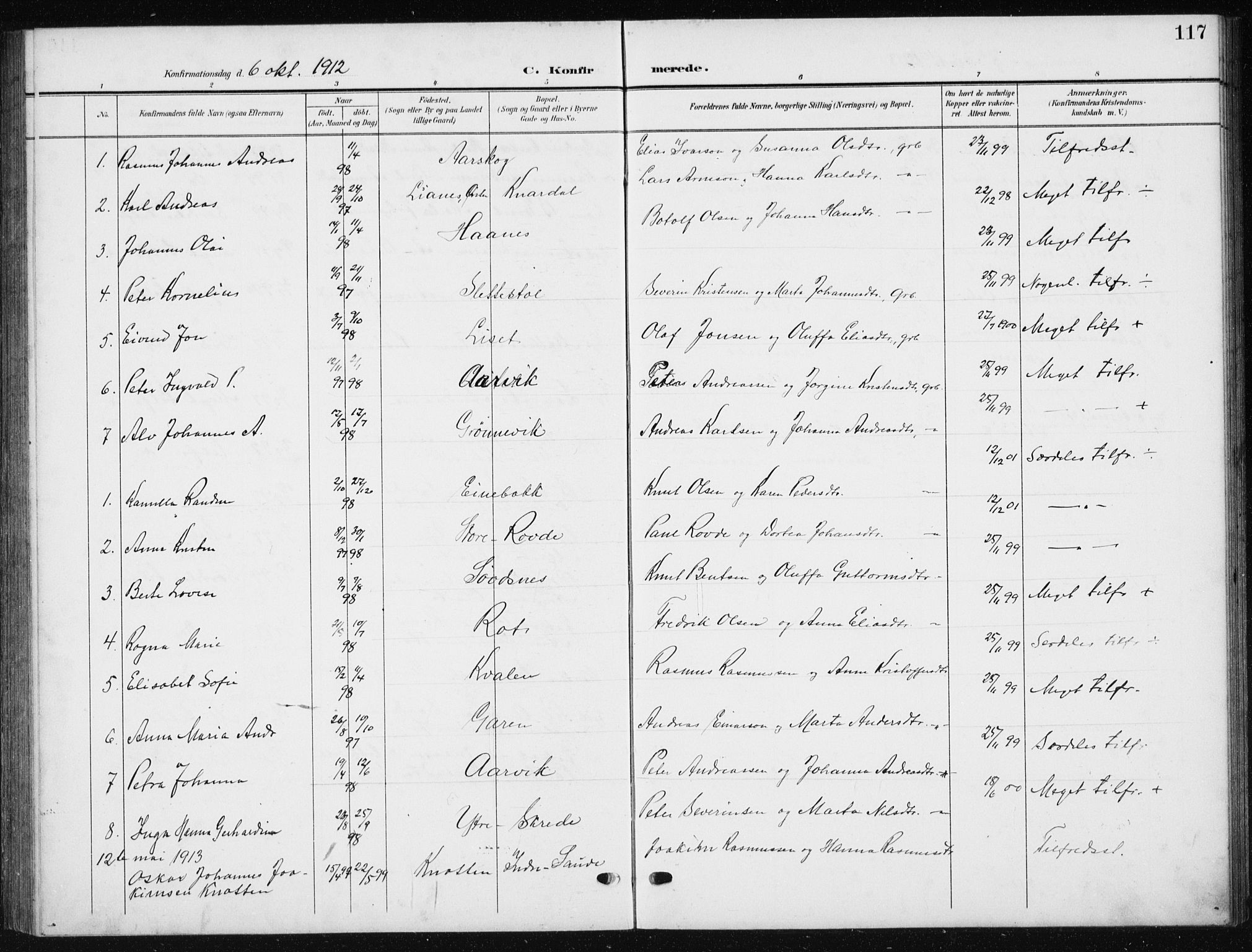 Ministerialprotokoller, klokkerbøker og fødselsregistre - Møre og Romsdal, AV/SAT-A-1454/504/L0061: Parish register (copy) no. 504C03, 1902-1940, p. 117