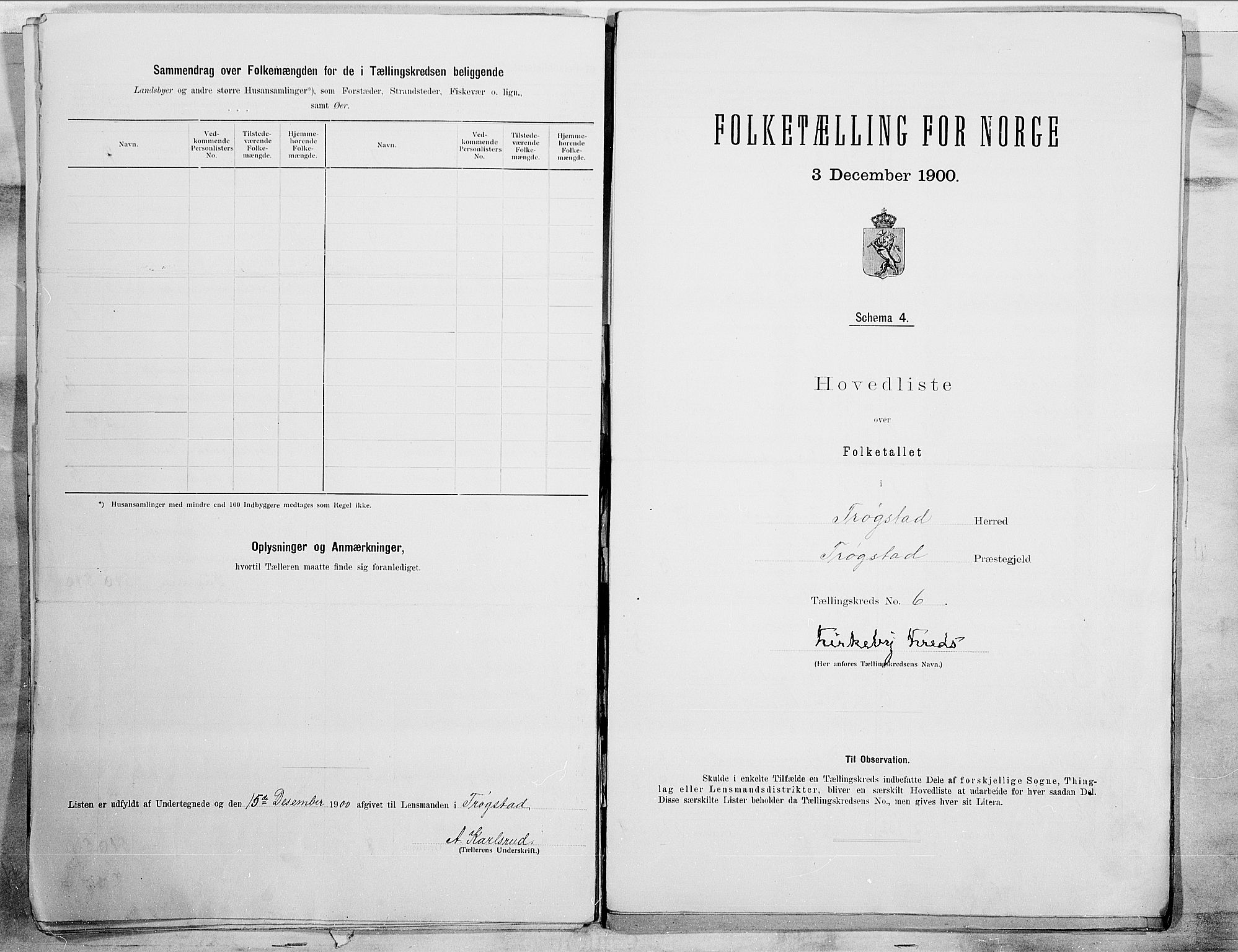SAO, 1900 census for Trøgstad, 1900, p. 14