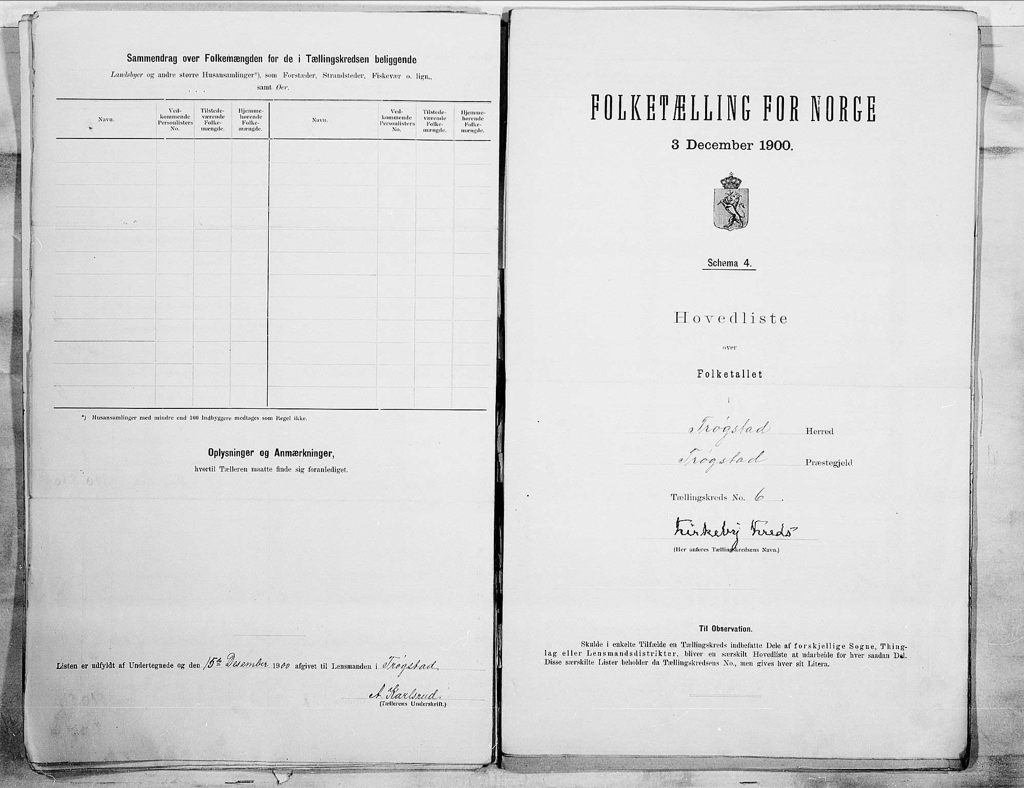 SAO, 1900 census for Trøgstad, 1900, p. 14