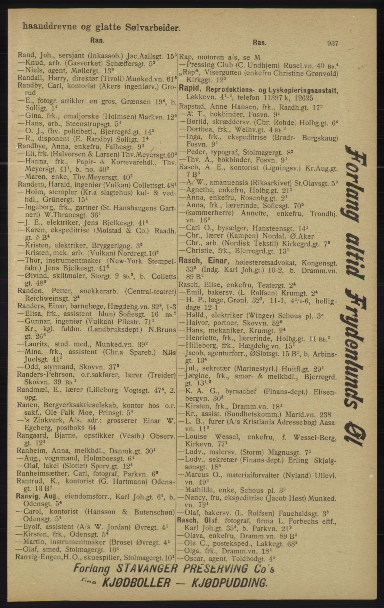 Kristiania/Oslo adressebok, PUBL/-, 1913, p. 949