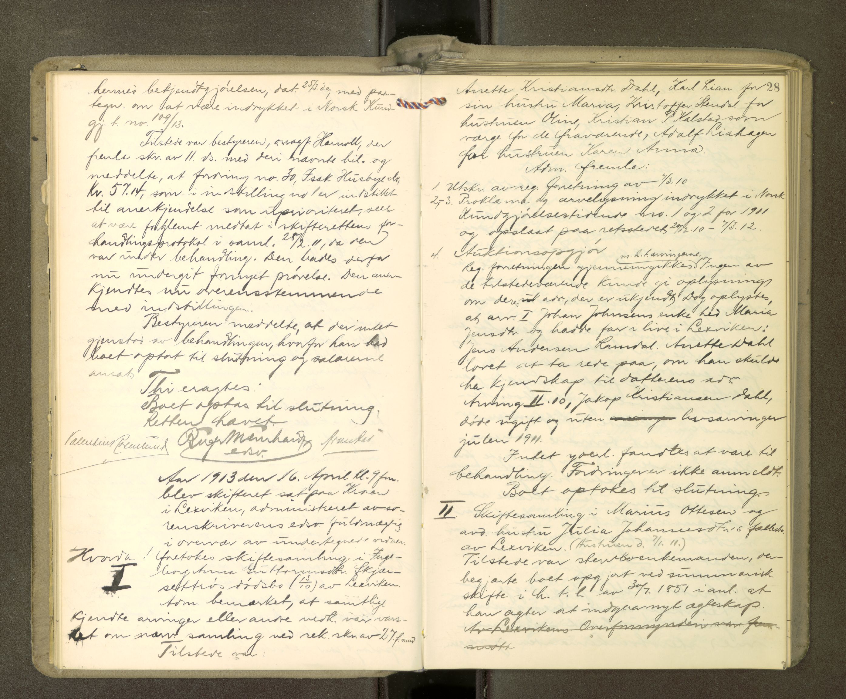 Stjør- og Verdal sorenskriveri, AV/SAT-A-4167/1/3/3B/L0012: Skifteforhandlingsprotokoll, 1912-1919, p. 28