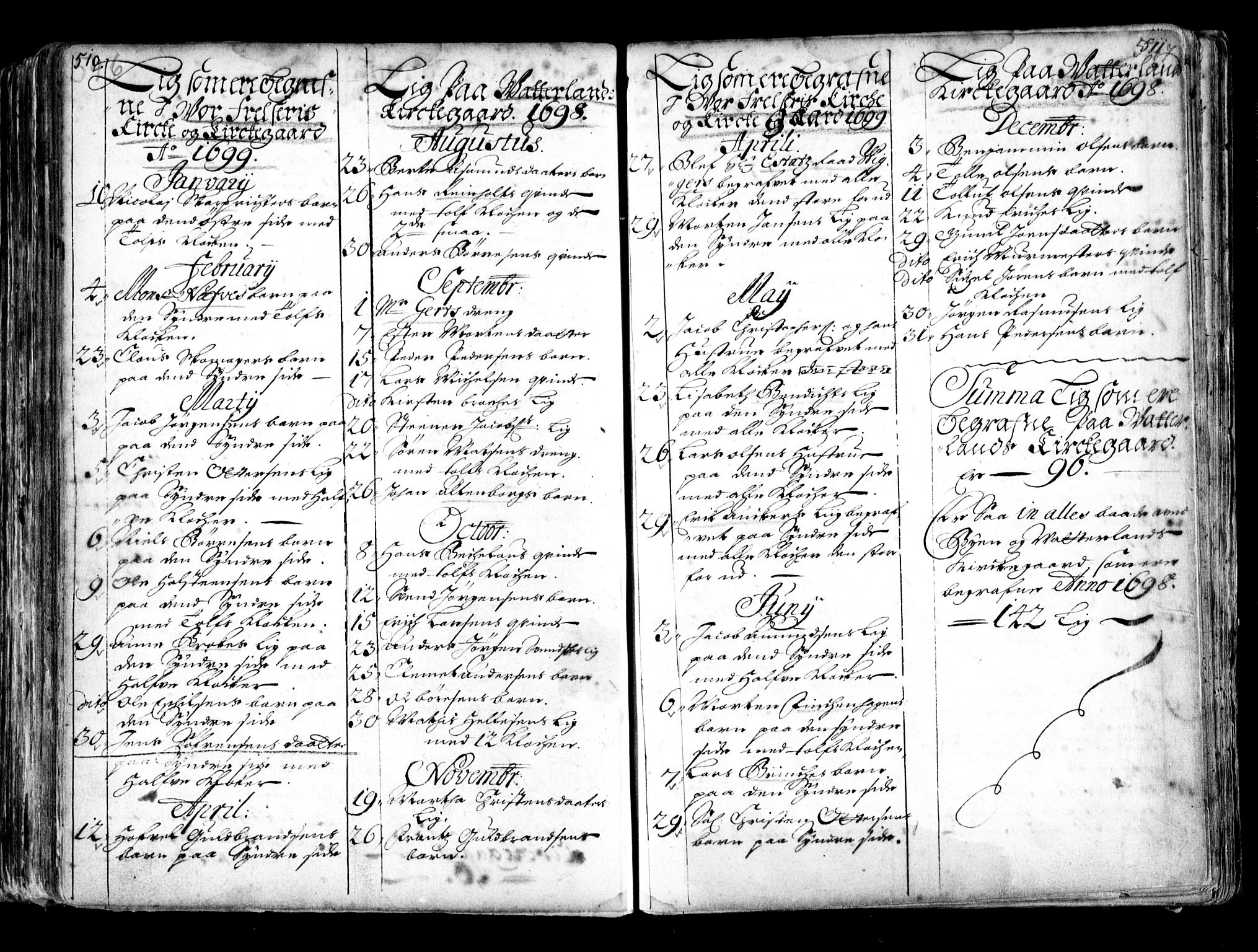 Oslo domkirke Kirkebøker, SAO/A-10752/F/Fa/L0001: Parish register (official) no. 1, 1648-1704, p. 510-511