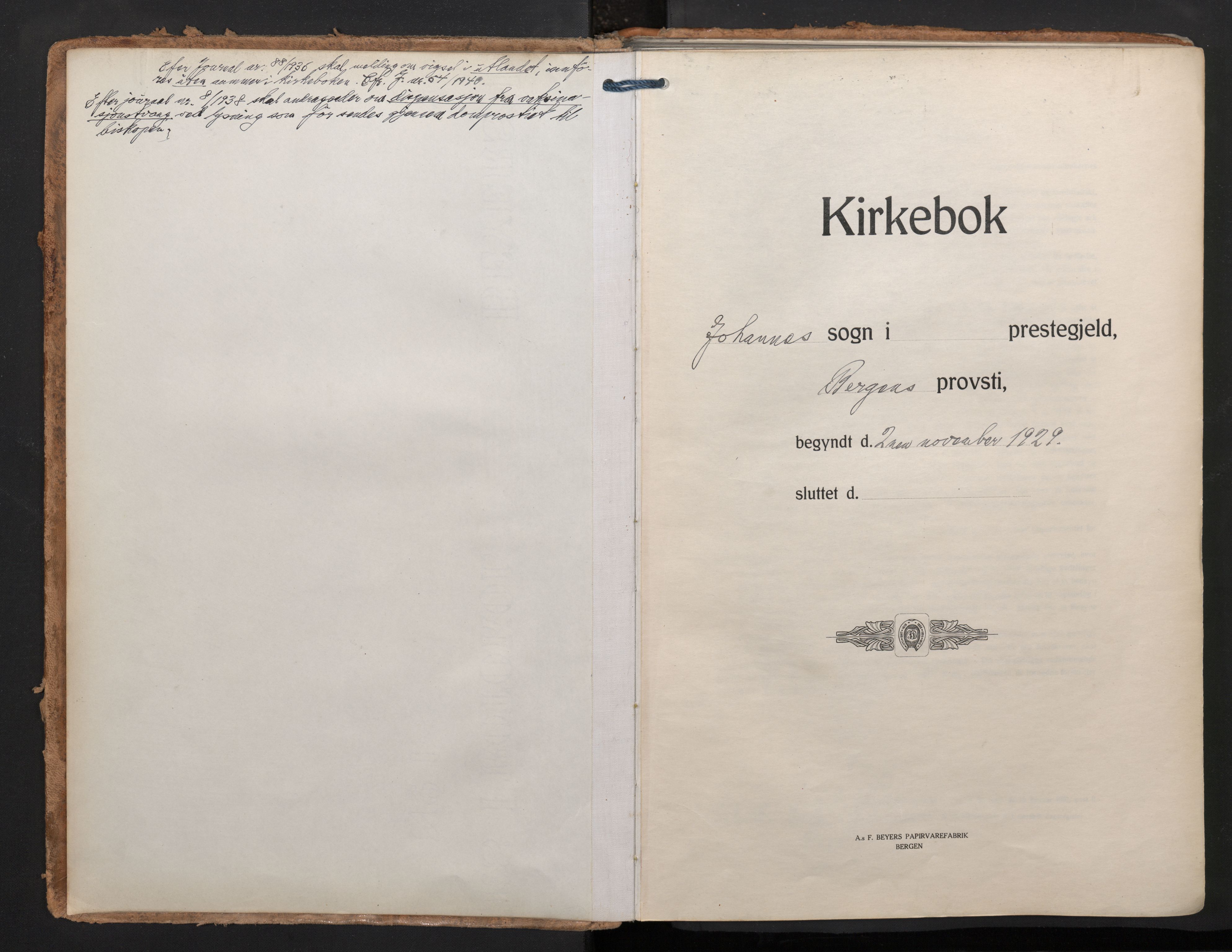 Johanneskirken sokneprestembete, SAB/A-76001/H/Haa/L0014: Parish register (official) no. D 3, 1929-1949