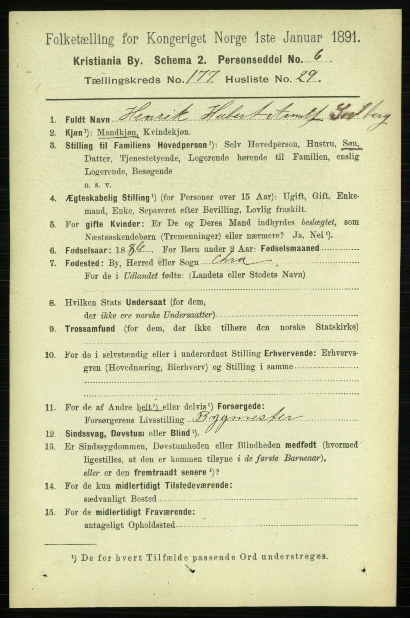 RA, 1891 census for 0301 Kristiania, 1891, p. 107031