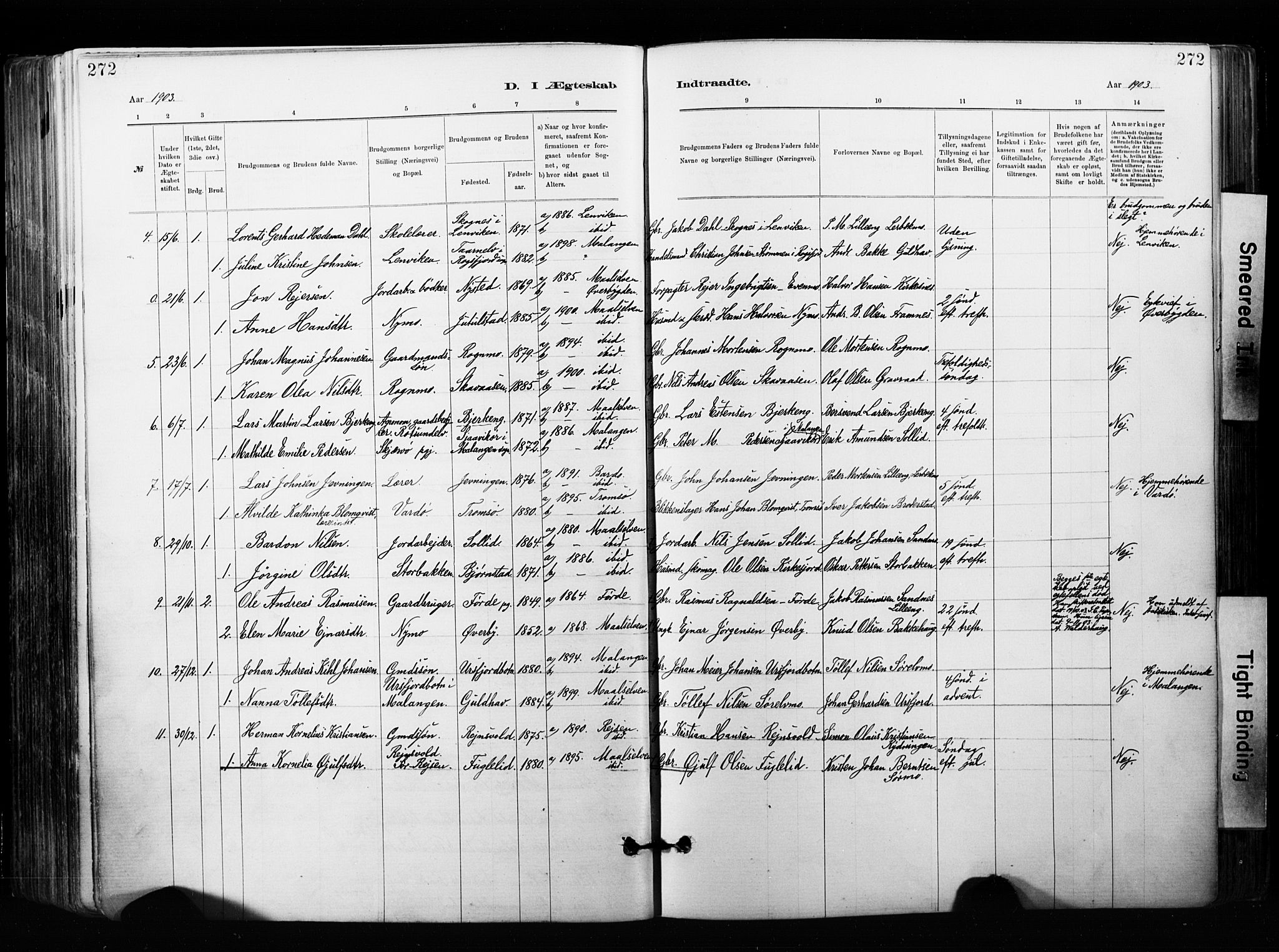 Målselv sokneprestembete, SATØ/S-1311/G/Ga/Gaa/L0007kirke: Parish register (official) no. 7, 1884-1903, p. 272