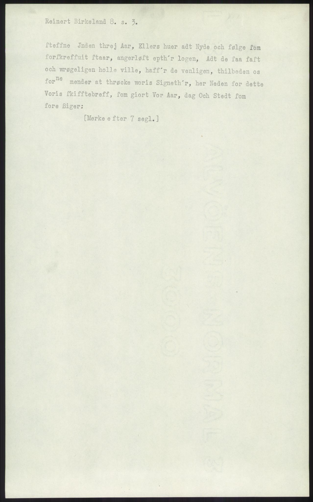 Samlinger til kildeutgivelse, Diplomavskriftsamlingen, AV/RA-EA-4053/H/Ha, p. 707