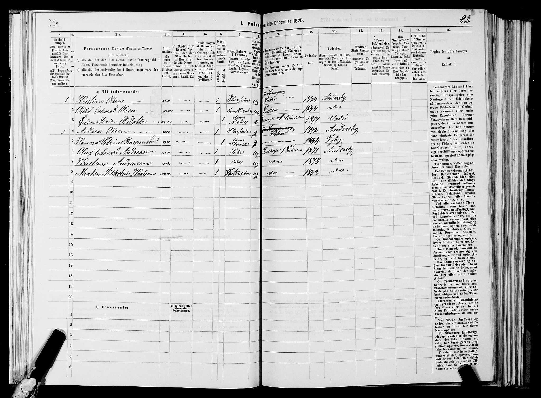 SATØ, 1875 census for 2029L Vadsø/Vadsø, 1875, p. 1083