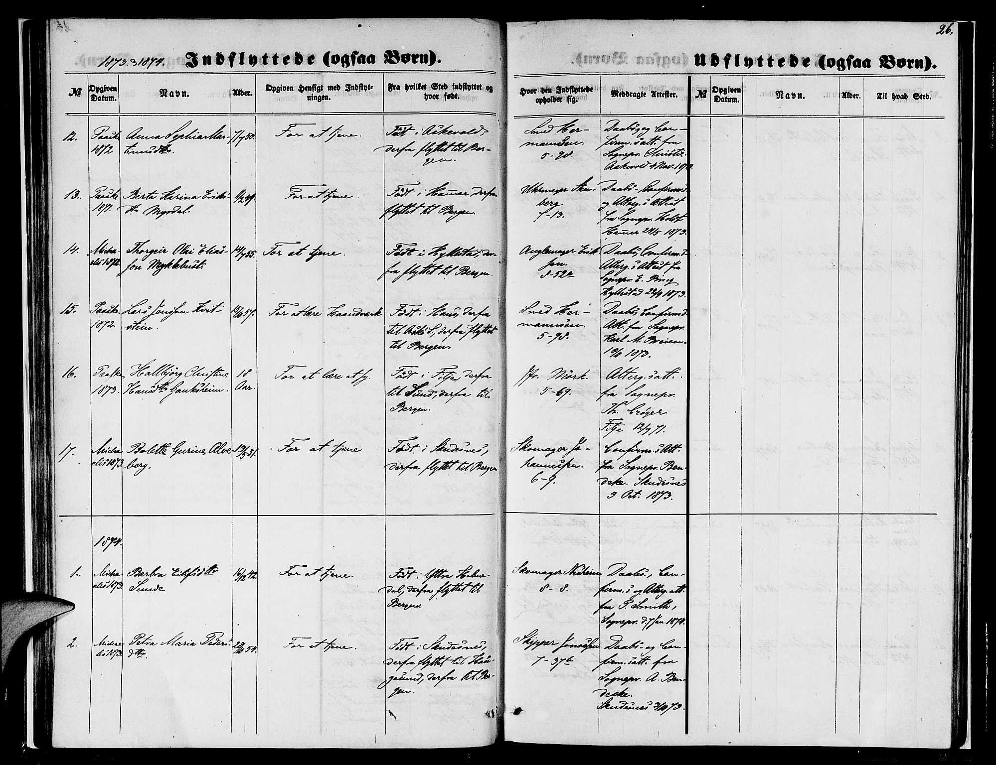 Nykirken Sokneprestembete, SAB/A-77101/H/Hab: Parish register (copy) no. F 2, 1859-1886, p. 26