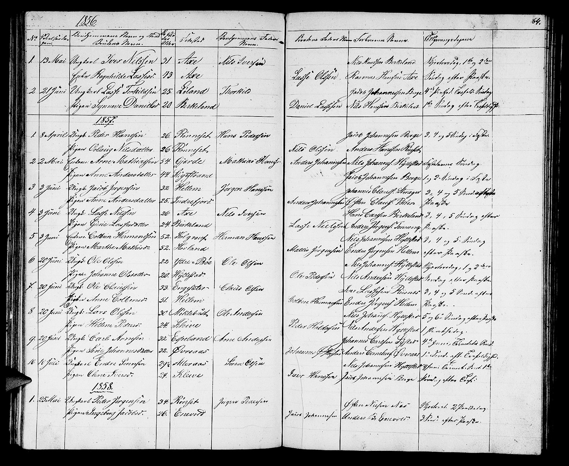 Hyllestad sokneprestembete, SAB/A-80401: Parish register (copy) no. A 1, 1853-1875, p. 64
