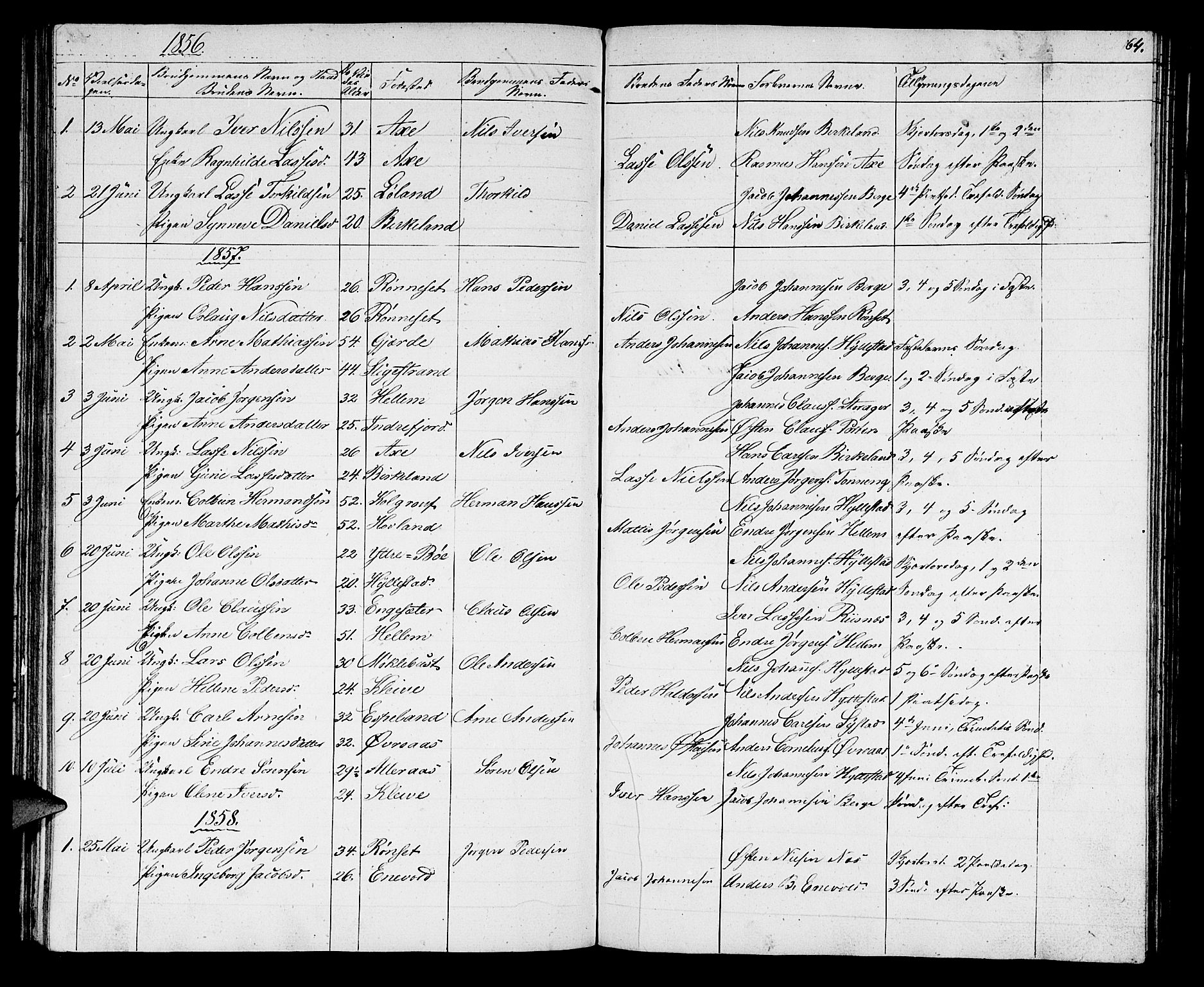 Hyllestad sokneprestembete, AV/SAB-A-80401: Parish register (copy) no. A 1, 1853-1875, p. 64