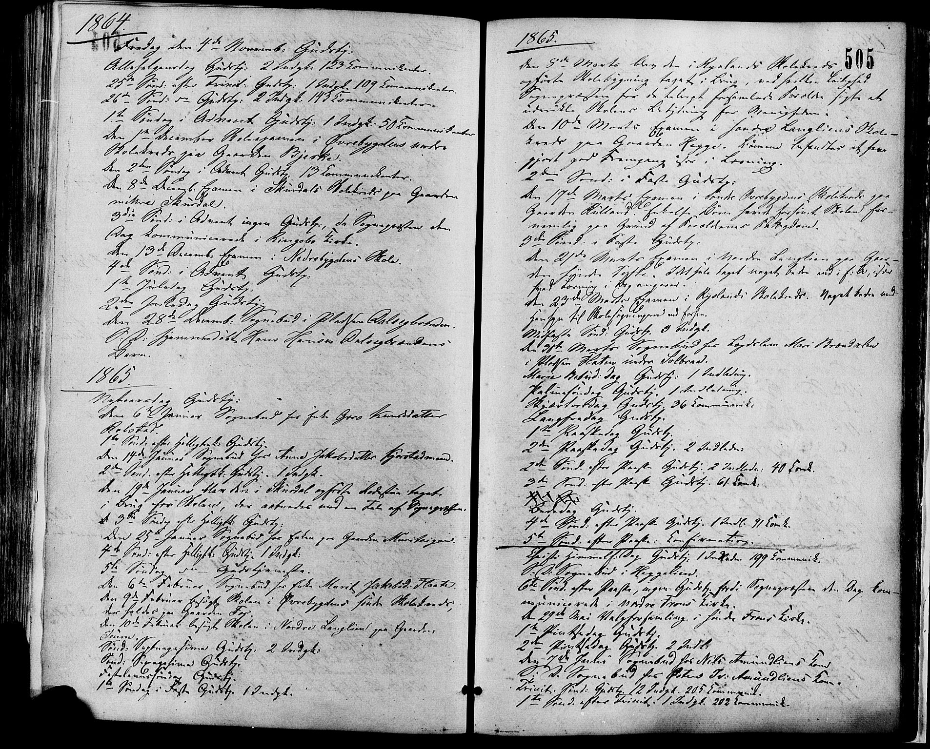 Sør-Fron prestekontor, AV/SAH-PREST-010/H/Ha/Haa/L0002: Parish register (official) no. 2, 1864-1880, p. 505
