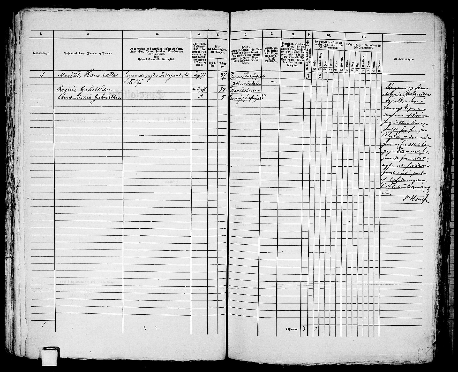 RA, 1865 census for Tromsø, 1865, p. 581