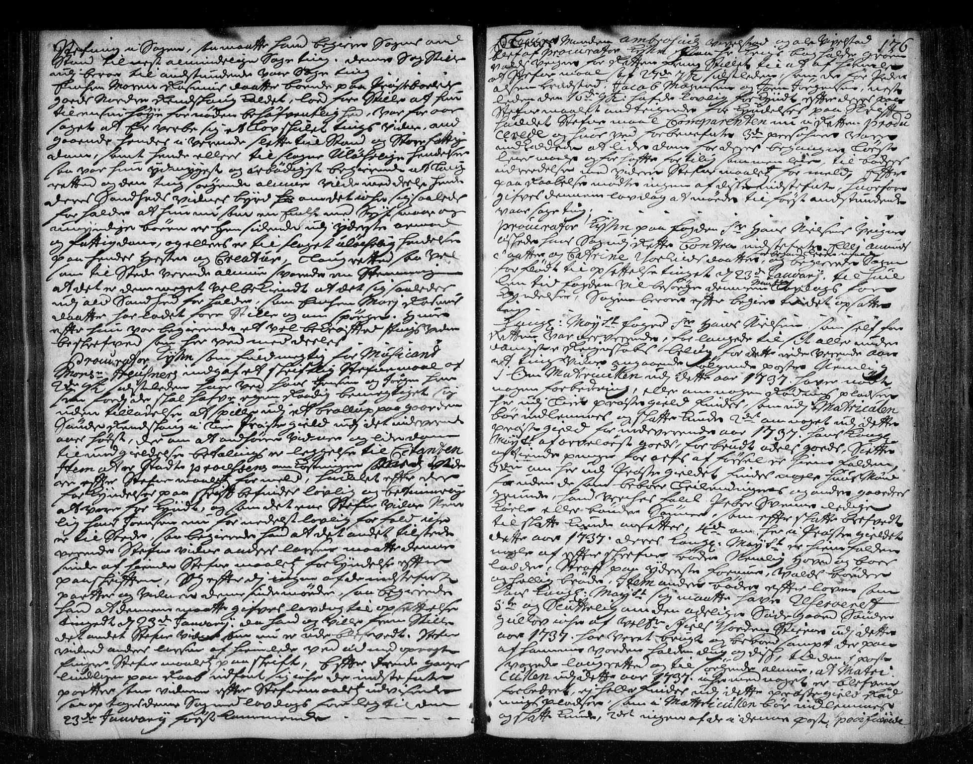 Lier, Røyken og Hurum sorenskriveri, SAKO/A-89/F/Fa/L0048: Tingbok, 1736-1738, p. 176