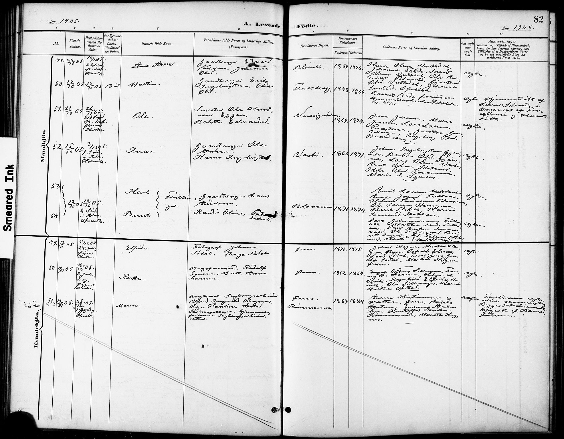 Ministerialprotokoller, klokkerbøker og fødselsregistre - Sør-Trøndelag, AV/SAT-A-1456/668/L0819: Parish register (copy) no. 668C08, 1899-1912, p. 82