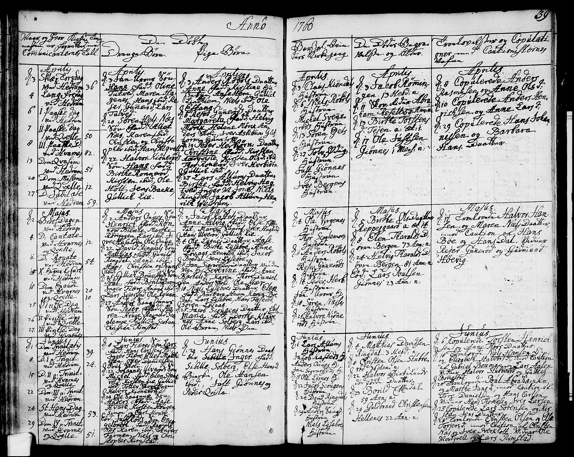 Hedrum kirkebøker, SAKO/A-344/F/Fa/L0001: Parish register (official) no. I 1, 1751-1785, p. 39
