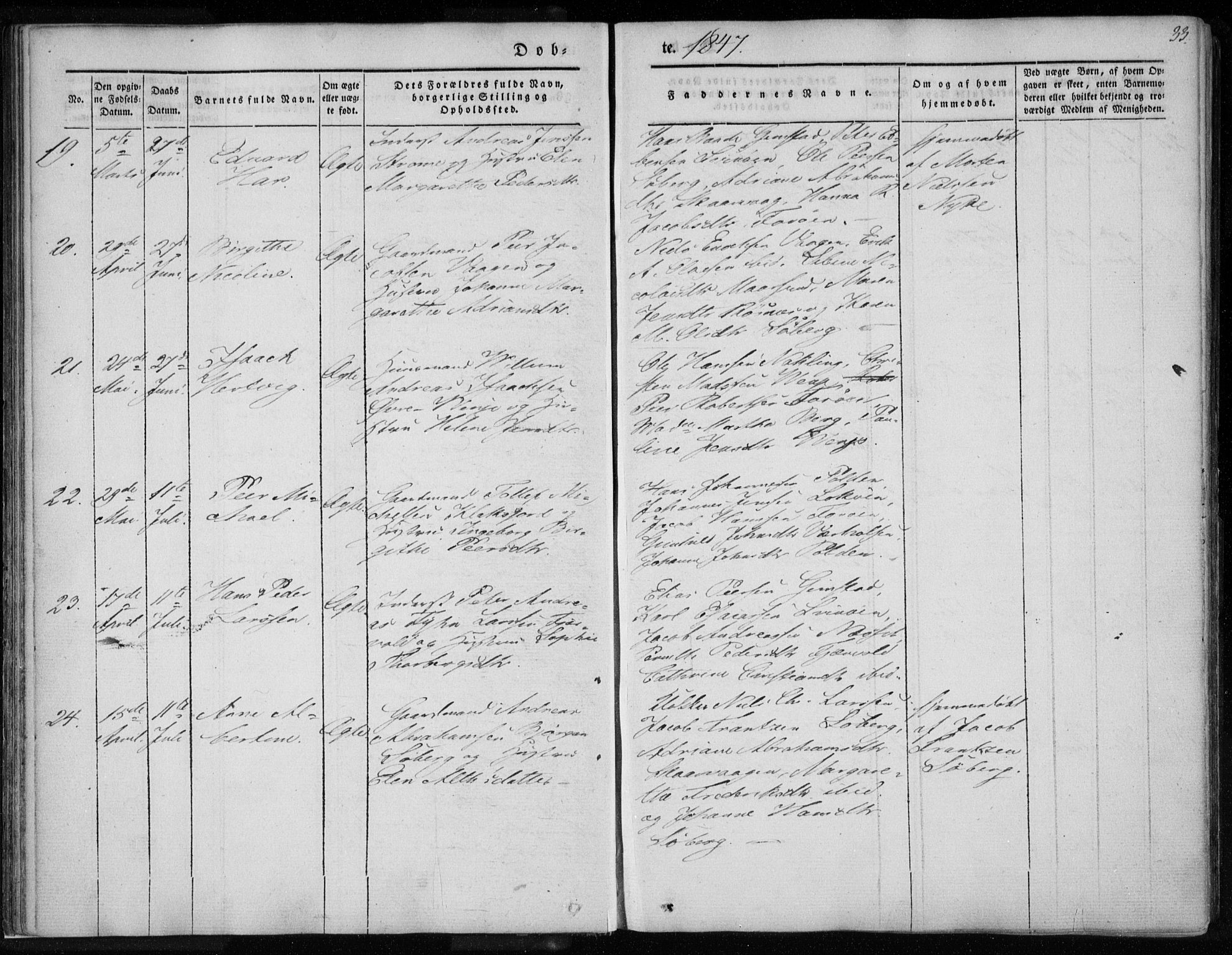 Ministerialprotokoller, klokkerbøker og fødselsregistre - Nordland, AV/SAT-A-1459/891/L1299: Parish register (official) no. 891A04, 1841-1856, p. 33