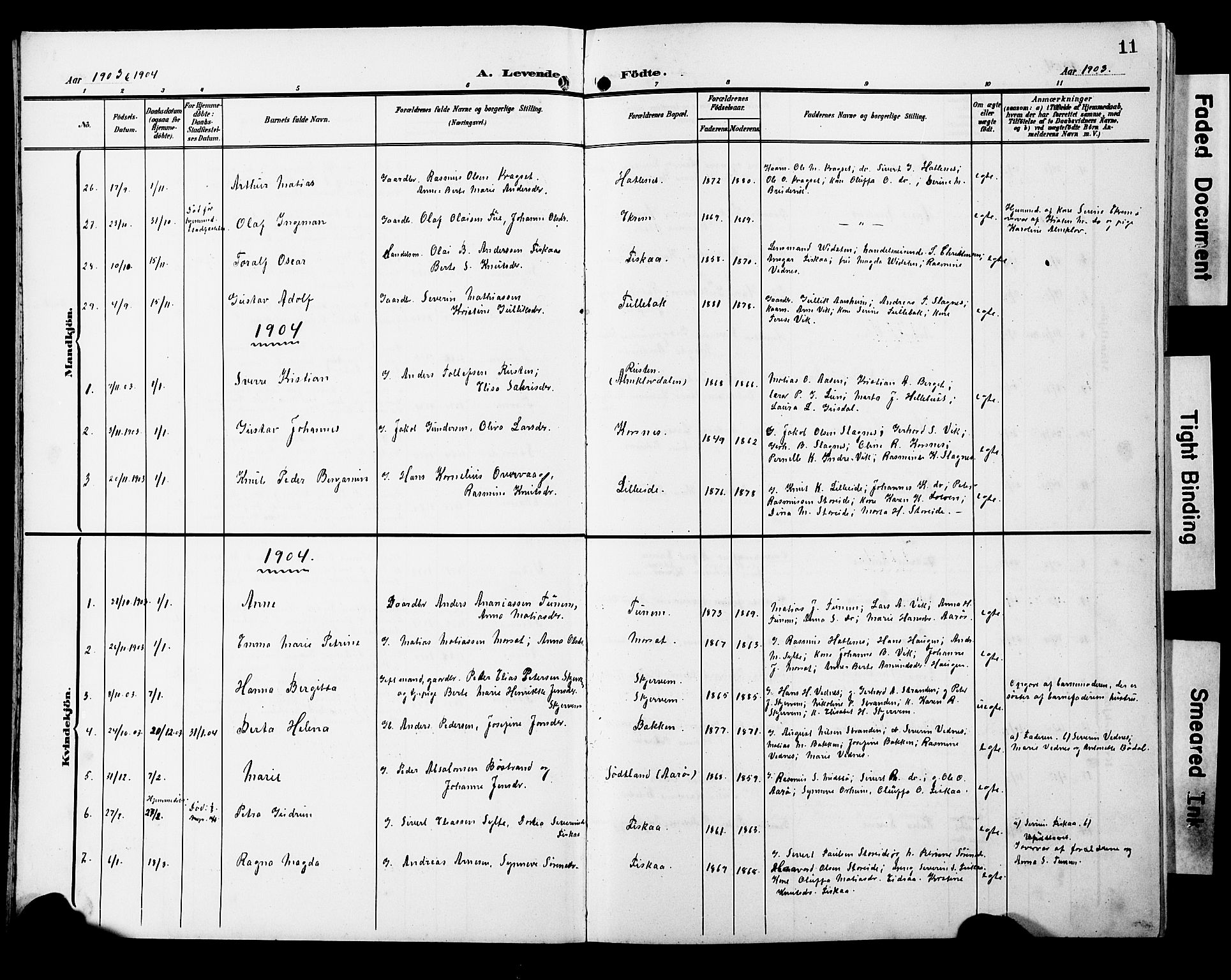 Ministerialprotokoller, klokkerbøker og fødselsregistre - Møre og Romsdal, SAT/A-1454/501/L0018: Parish register (copy) no. 501C04, 1902-1930, p. 11