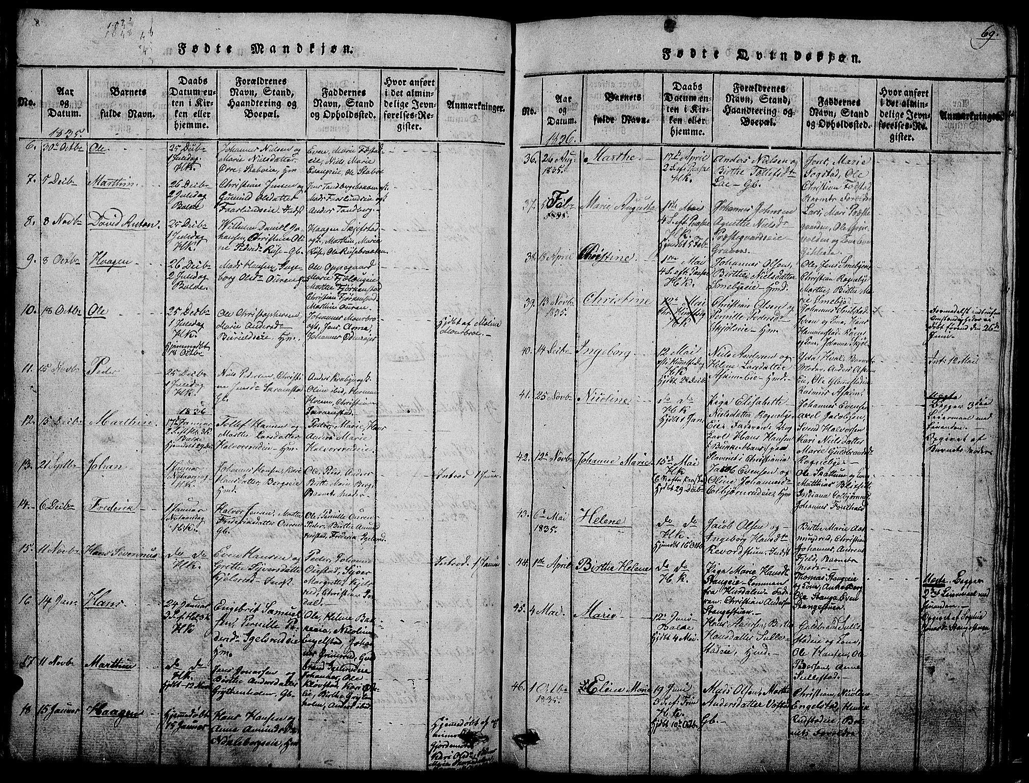 Østre Toten prestekontor, SAH/PREST-104/H/Ha/Hab/L0001: Parish register (copy) no. 1, 1827-1839, p. 69