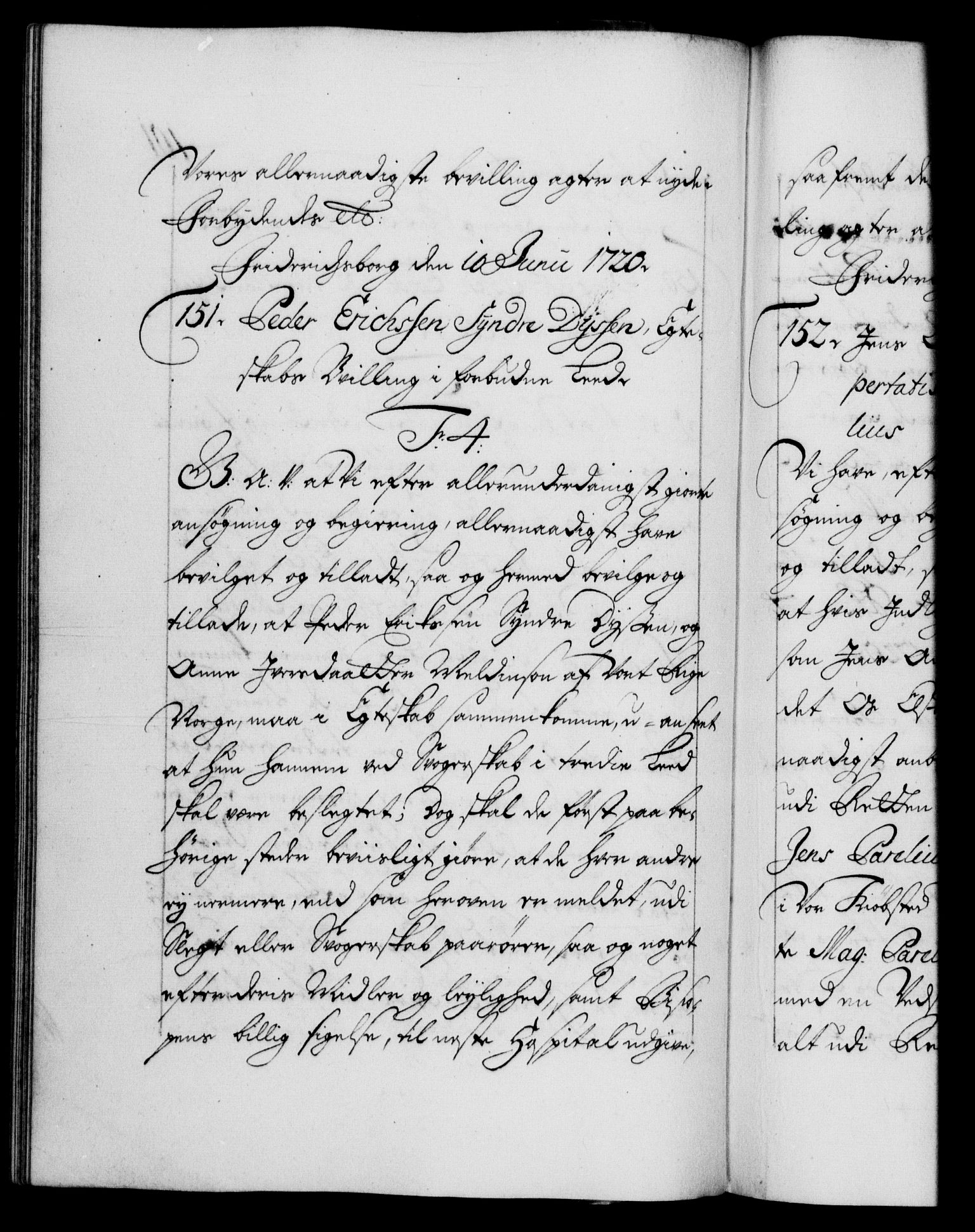 Danske Kanselli 1572-1799, AV/RA-EA-3023/F/Fc/Fca/Fcaa/L0023: Norske registre, 1720-1722, p. 101b