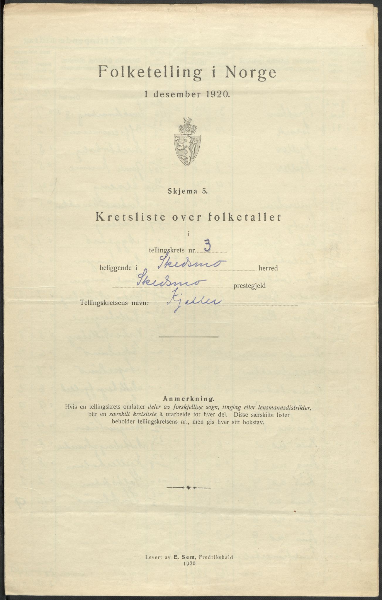 SAO, 1920 census for Skedsmo, 1920, p. 14