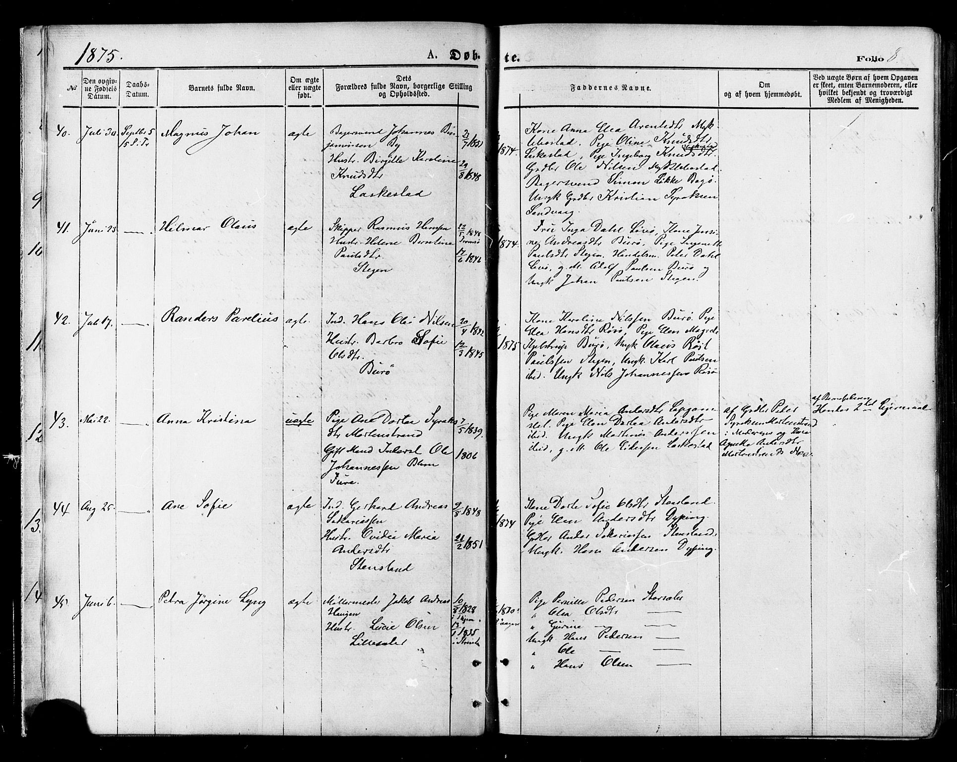 Ministerialprotokoller, klokkerbøker og fødselsregistre - Nordland, SAT/A-1459/855/L0802: Parish register (official) no. 855A10, 1875-1886, p. 8