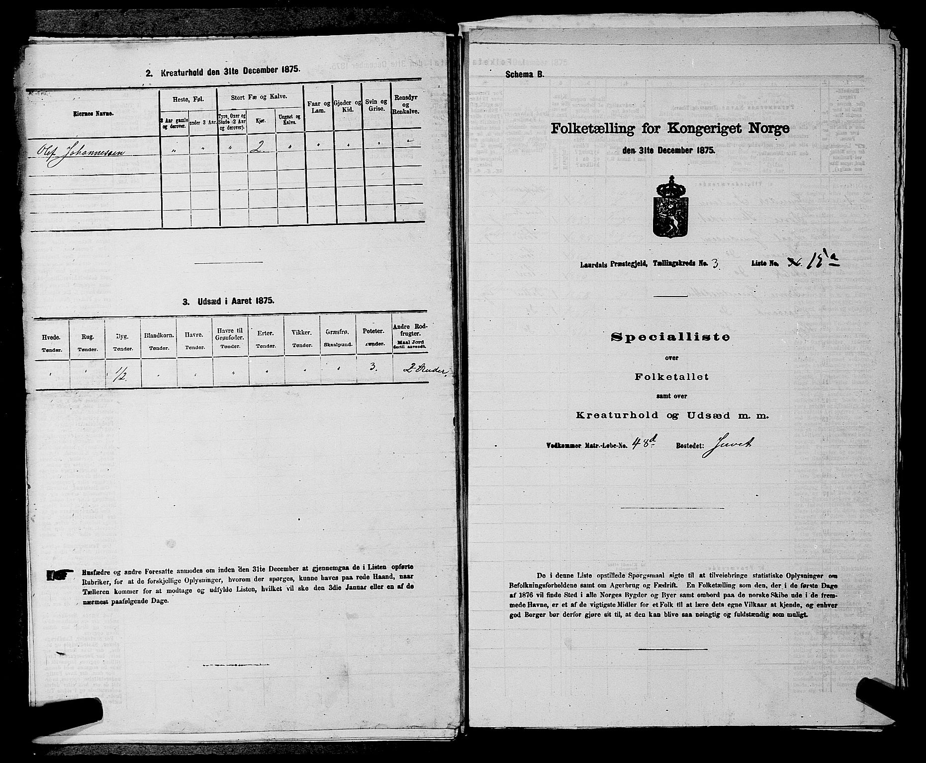 SAKO, 1875 census for 0833P Lårdal, 1875, p. 362