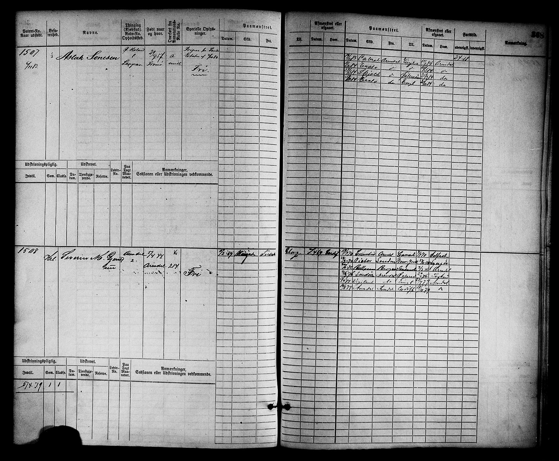 Arendal mønstringskrets, AV/SAK-2031-0012/F/Fb/L0011: Hovedrulle nr 775-1528, S-9, 1868-1885, p. 376