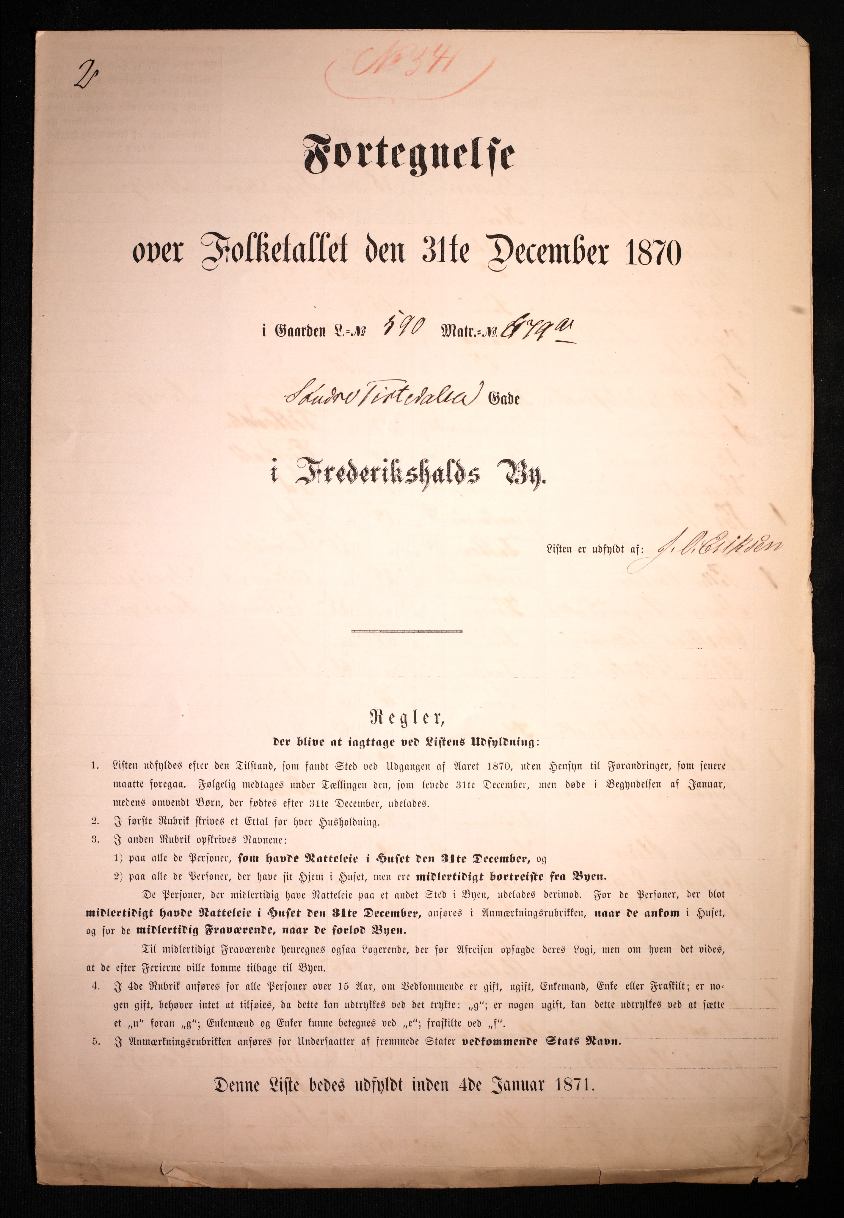 RA, 1870 census for 0101 Fredrikshald, 1870, p. 2247