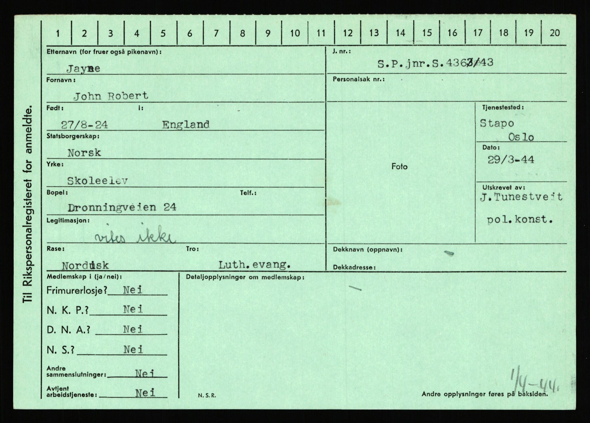 Statspolitiet - Hovedkontoret / Osloavdelingen, AV/RA-S-1329/C/Ca/L0007: Hol - Joelsen, 1943-1945, p. 3526