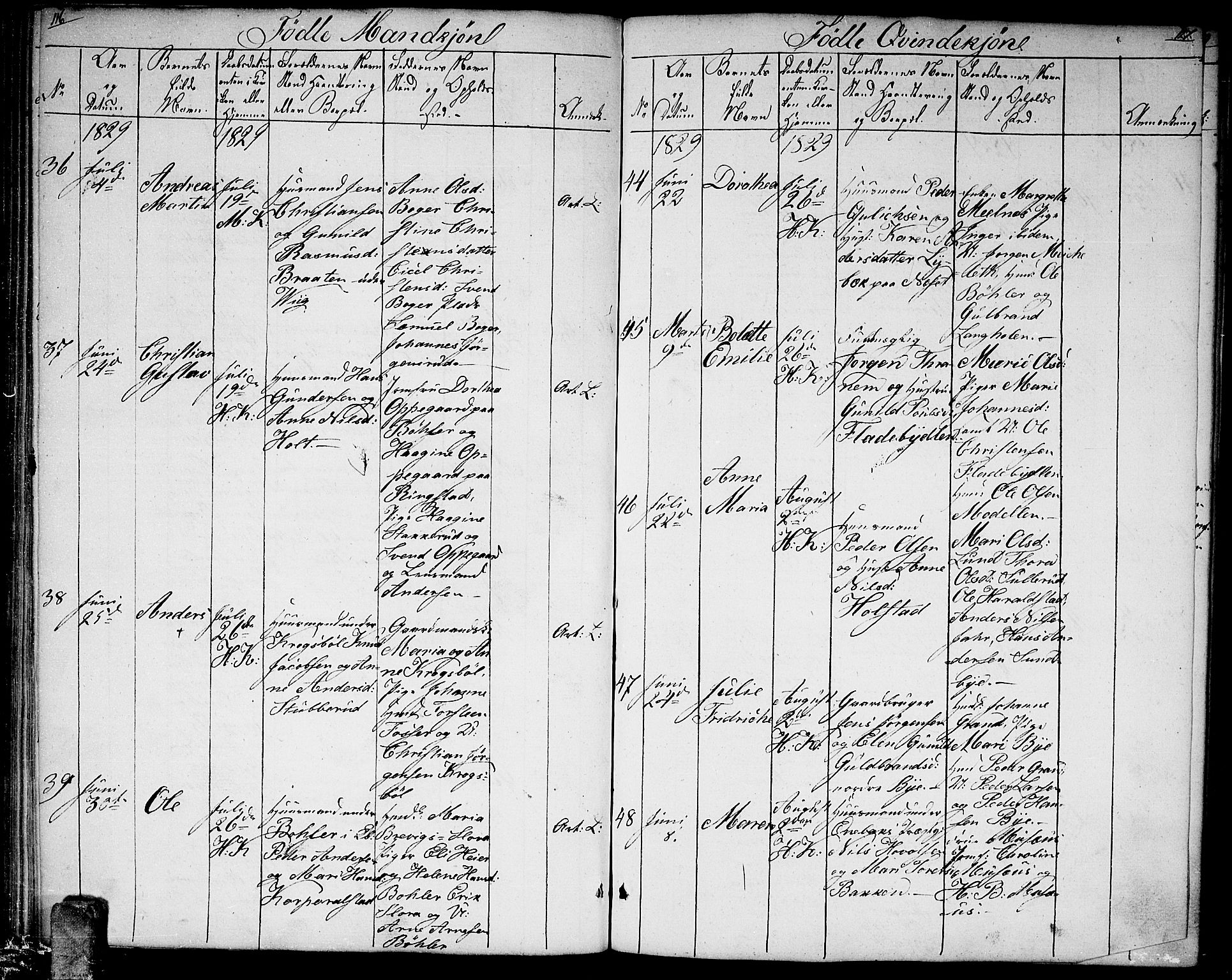 Enebakk prestekontor Kirkebøker, SAO/A-10171c/F/Fa/L0007: Parish register (official) no. I 7, 1823-1832, p. 116-117