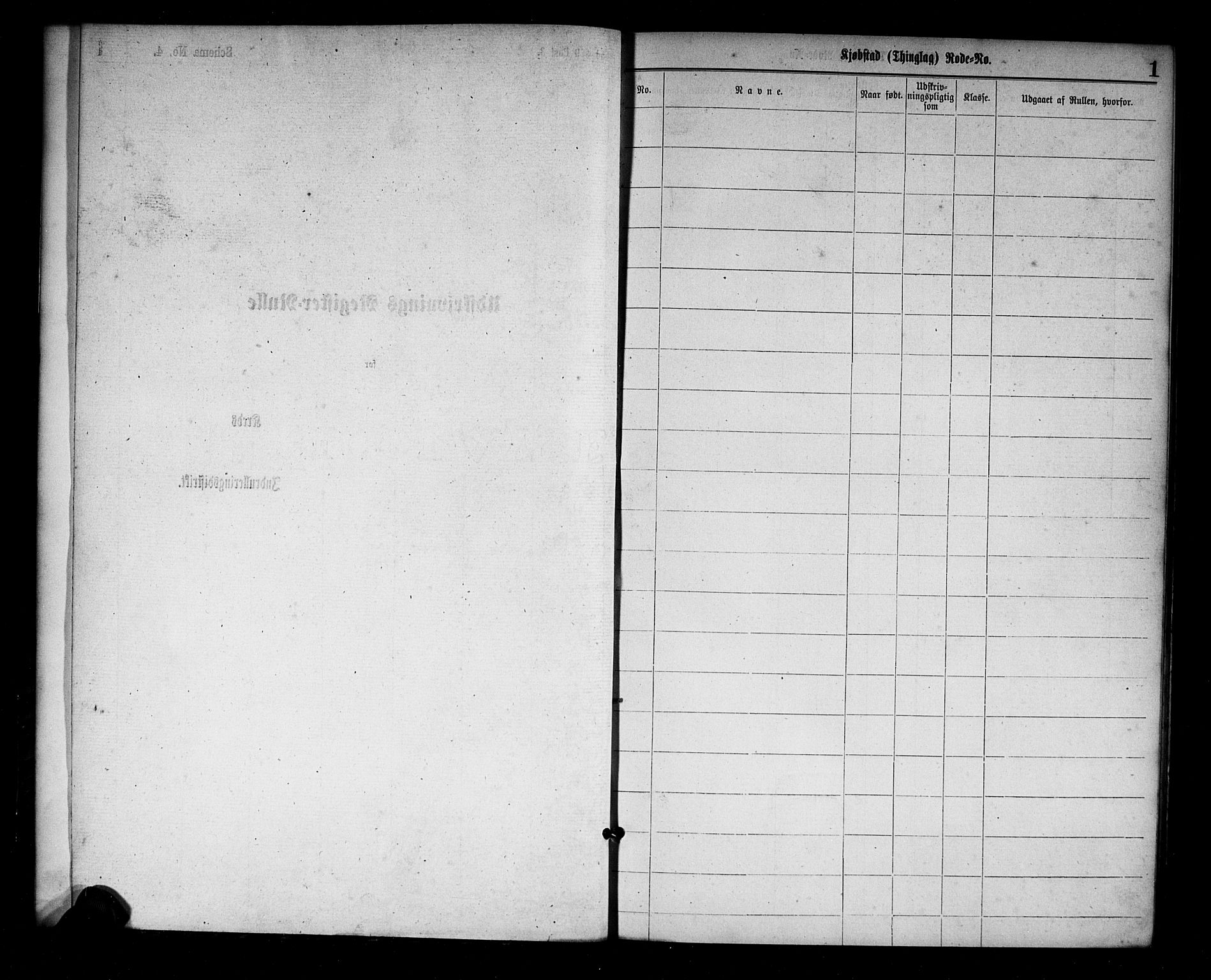 Mandal mønstringskrets, SAK/2031-0016/F/Ff/L0001: Utskrivningsregisterrulle, nr som i hovedrulle, med register, L-15, 1860-1900, p. 4